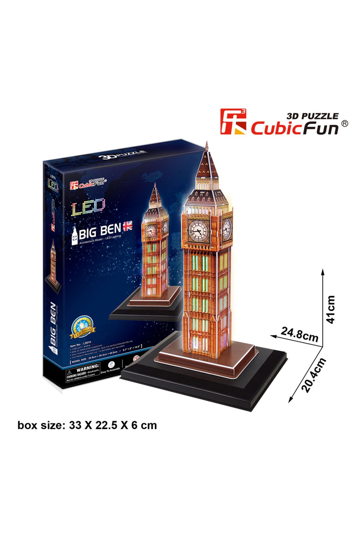 Cubic Fun 3D 28 Parça Puzzle Big Ben Saat Kulesi - İngiltere(Led