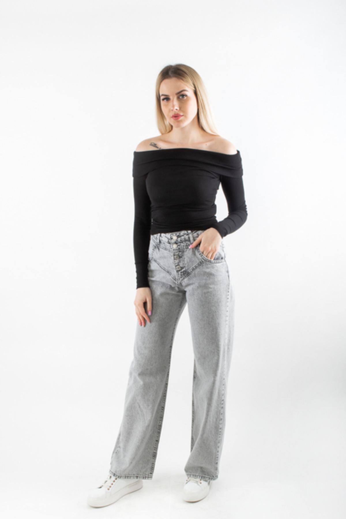 Coşkun GİYİM-Women's Camisole Madona Collar Crop Top Black K4987 1