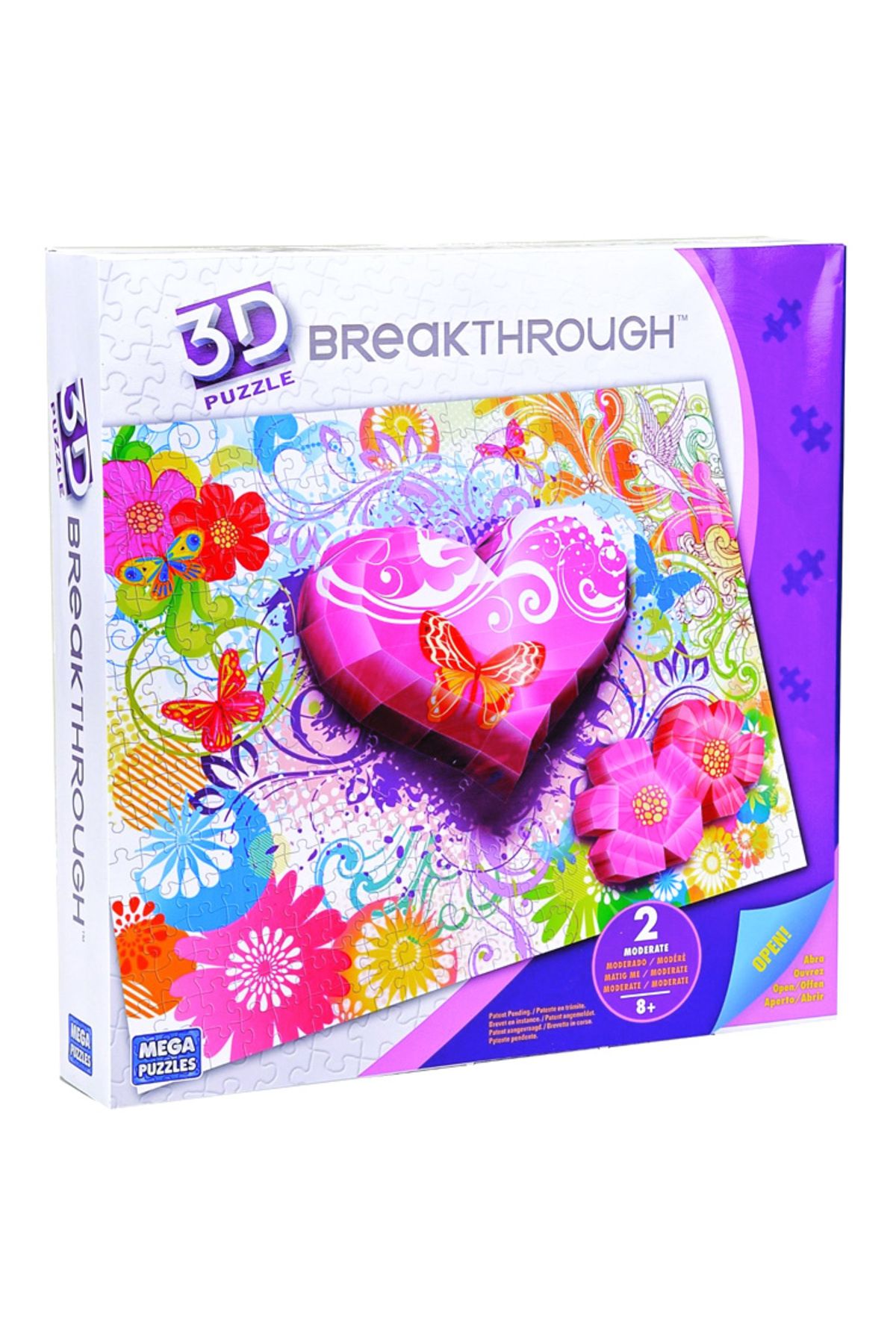 Mega Puzzles 250 Parça Breakthrough Kalpler ve Çiçekler