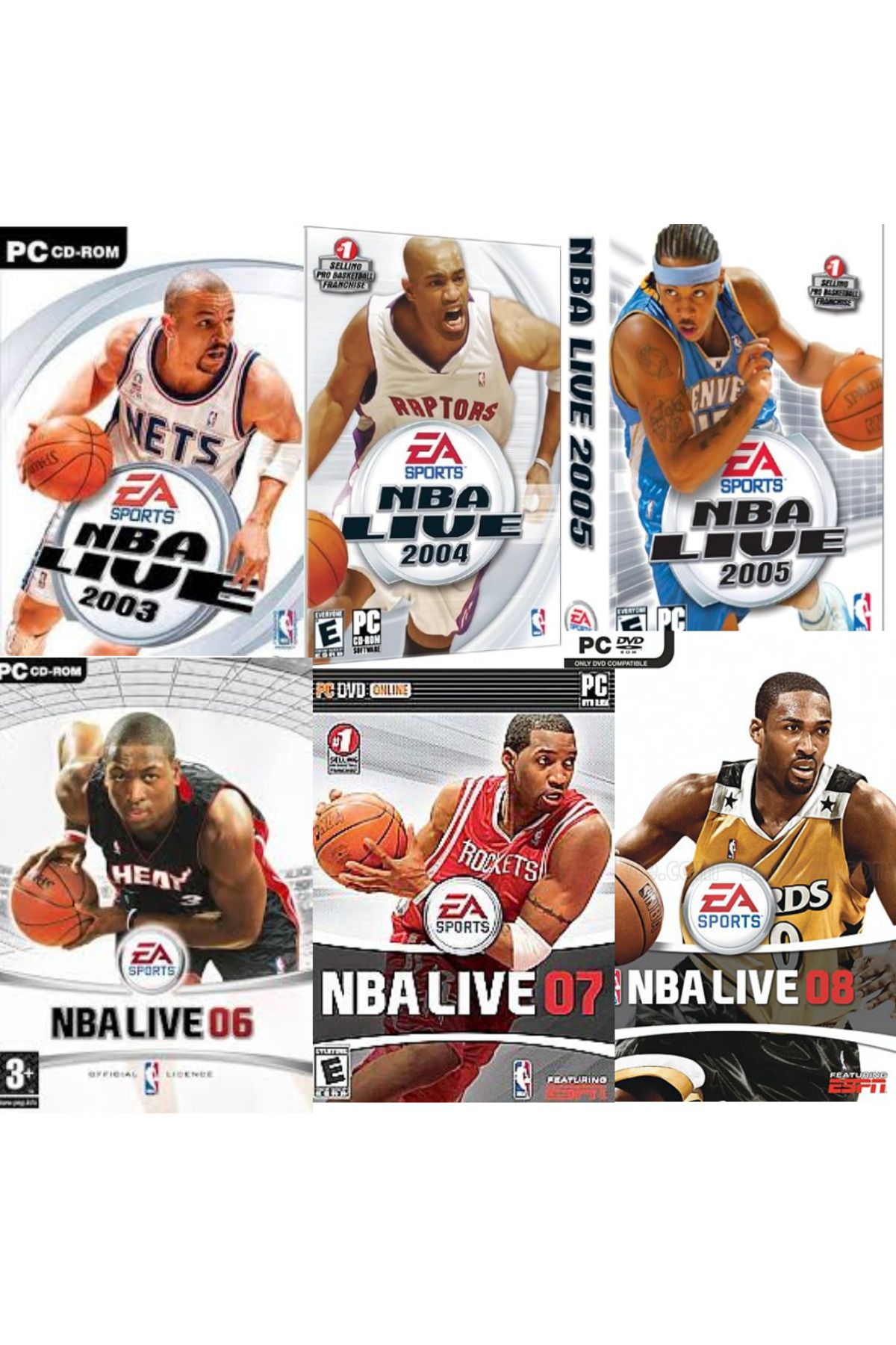 Tigdes Pc game Windows Uyumlu NBA LİVE 03-04-05-06-07-08 6 Lı Seri Bilgisayar Oyunu