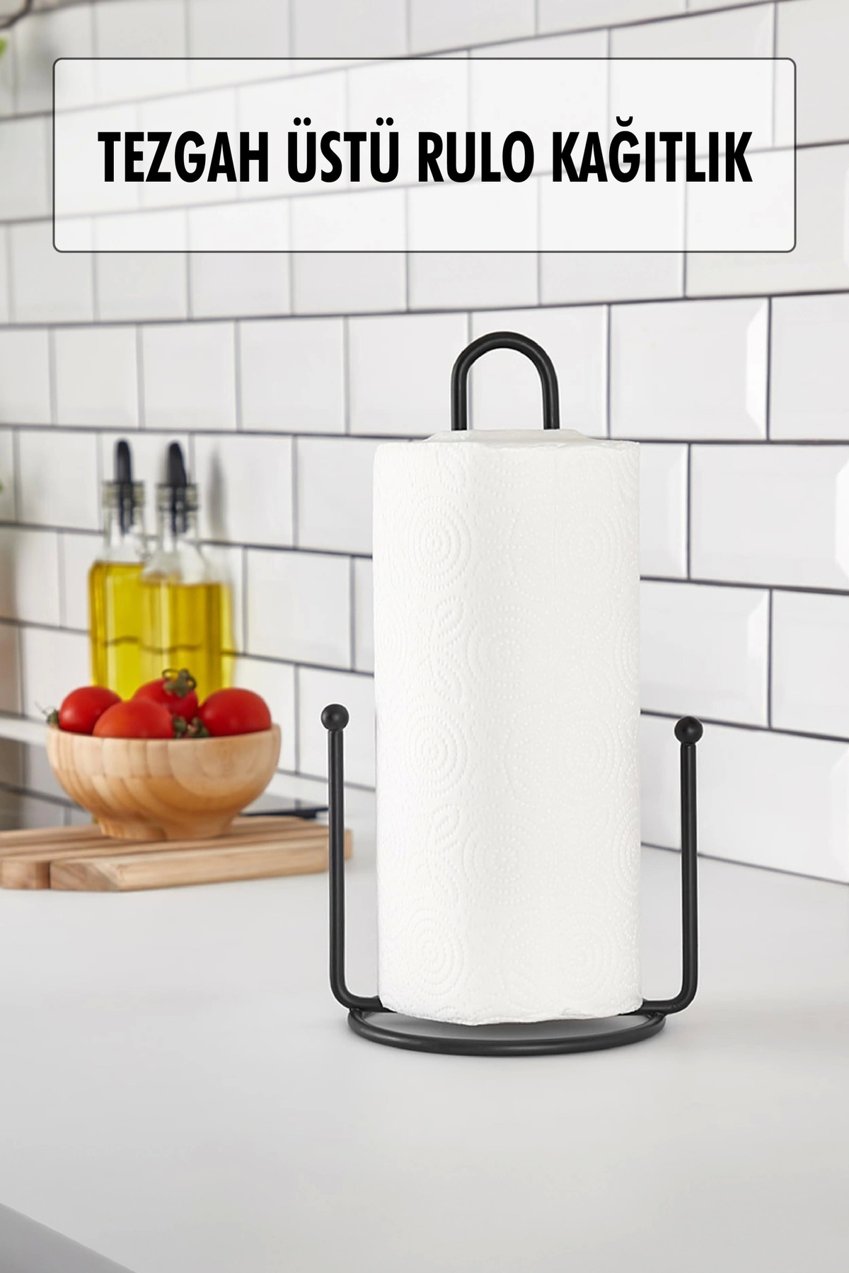 Depa-Metal Paper Towel Holder & Upright Towel Napkin Holder Black 28 cm 1