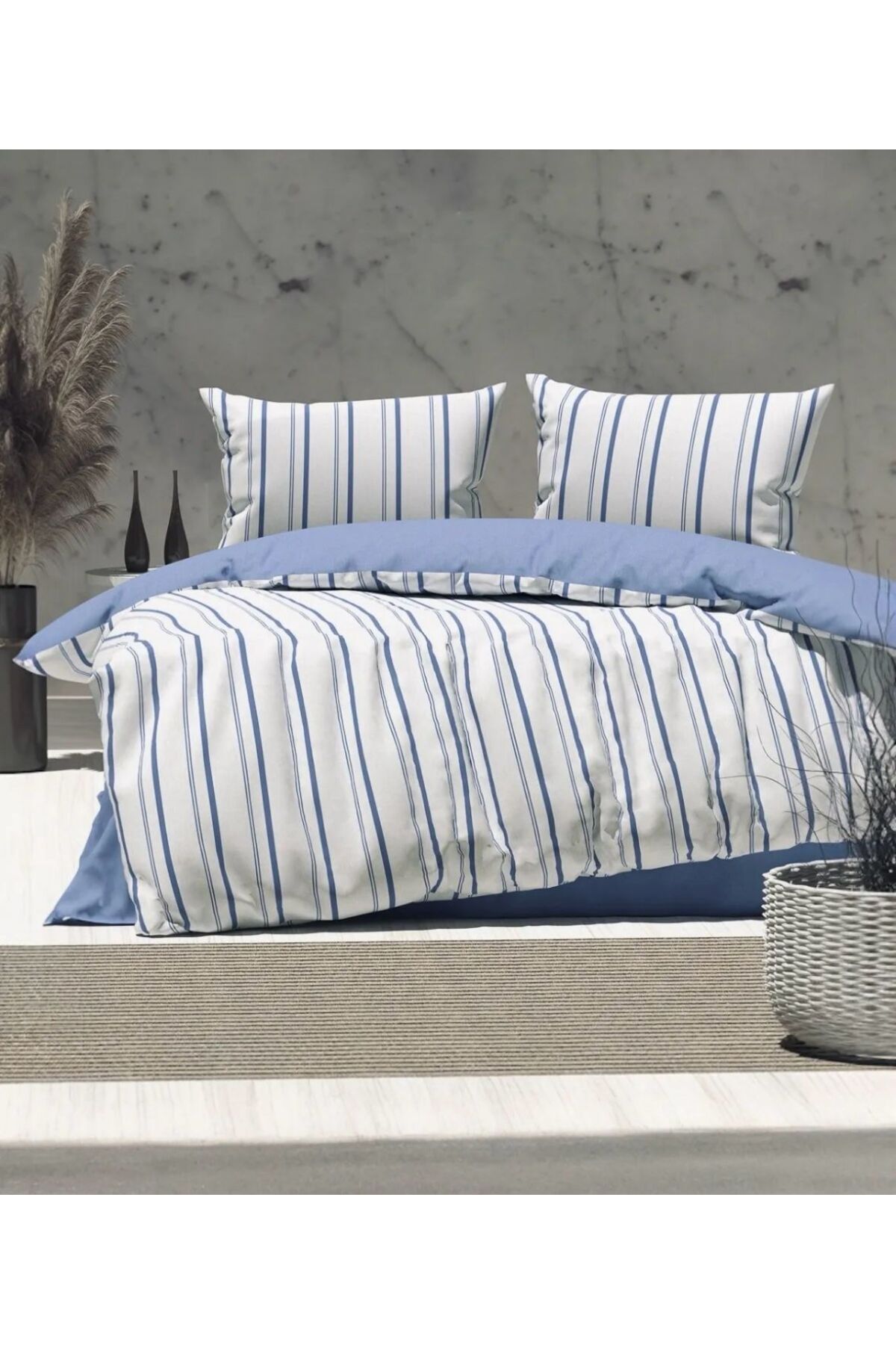Belsina Home Set Cuvertură De Pilota Cu Model Dublu (cearșaf Elastic 180x200 Cm) - One Size
