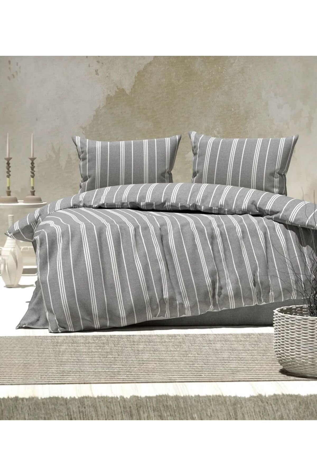 Belsina Home Set Cuvertură De Pilota Cu Model Dublu (cearșaf Elastic 180x200 Cm) - One Size