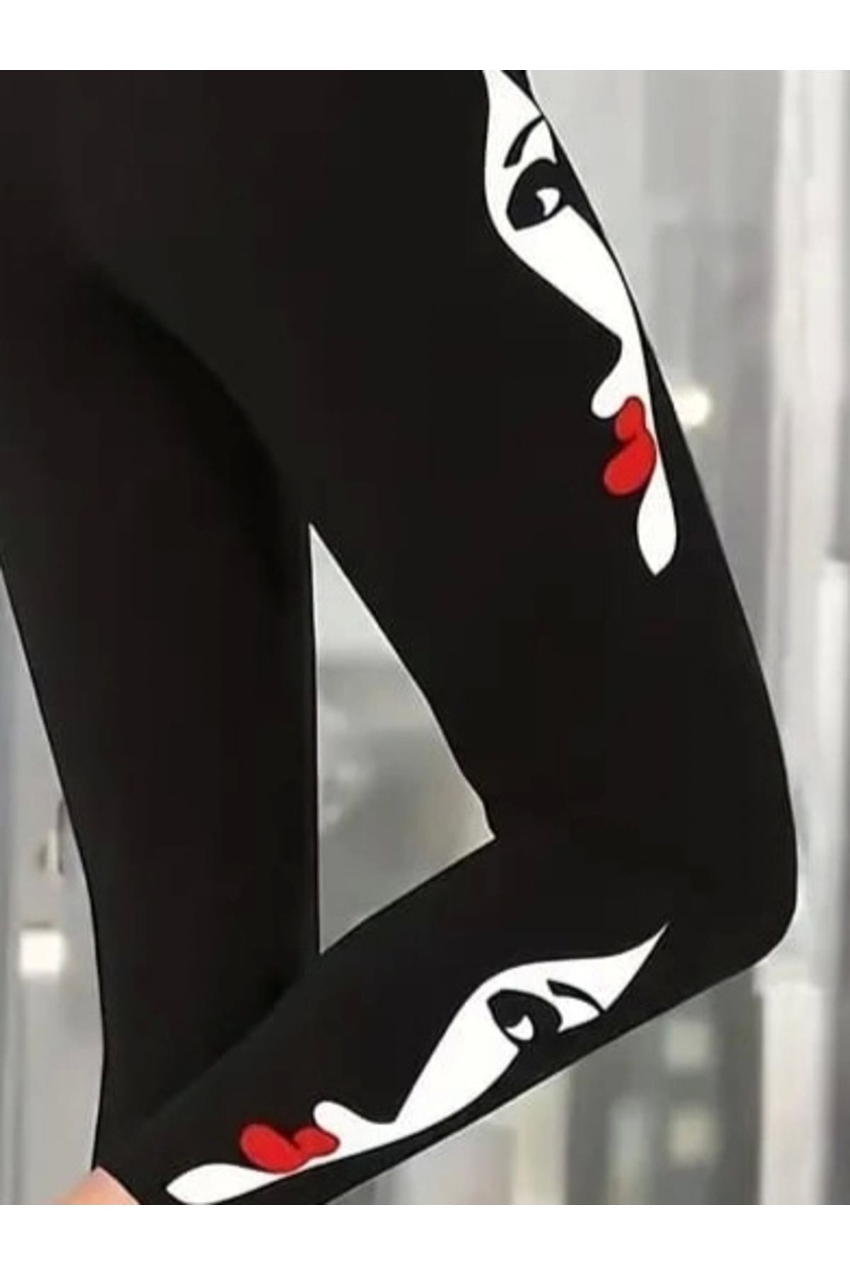 Mode Cool-Women's Face Printed Diver Fabric Tights 3