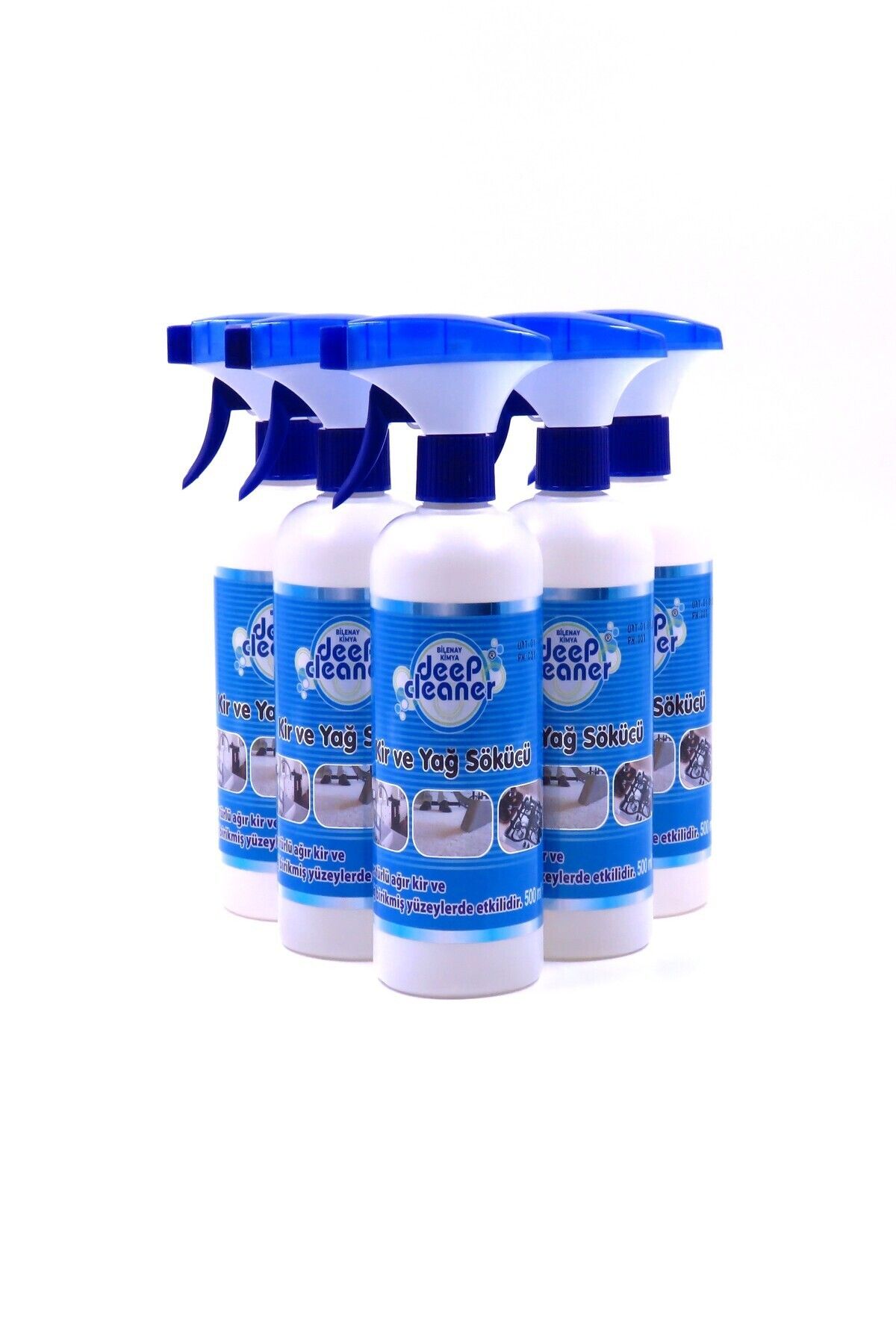 DEEP CLEANER 5'li Avantaj Set, Kir ve Yağ Sökücü 500 ml, Ağır Kir ve Birikmiş Yağlarda Etkili, Sprey Başlıklı