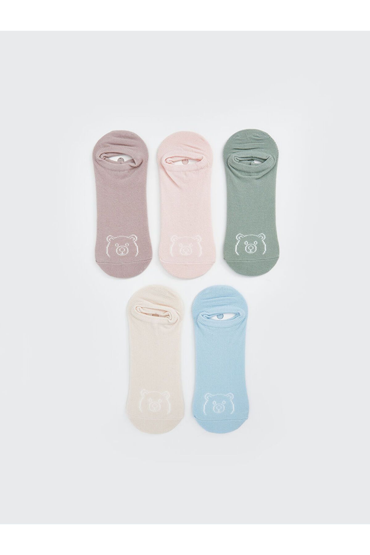 LC Waikiki Pembe Ayı Teddy Baskılı Kadın Patik Çorap 5'li