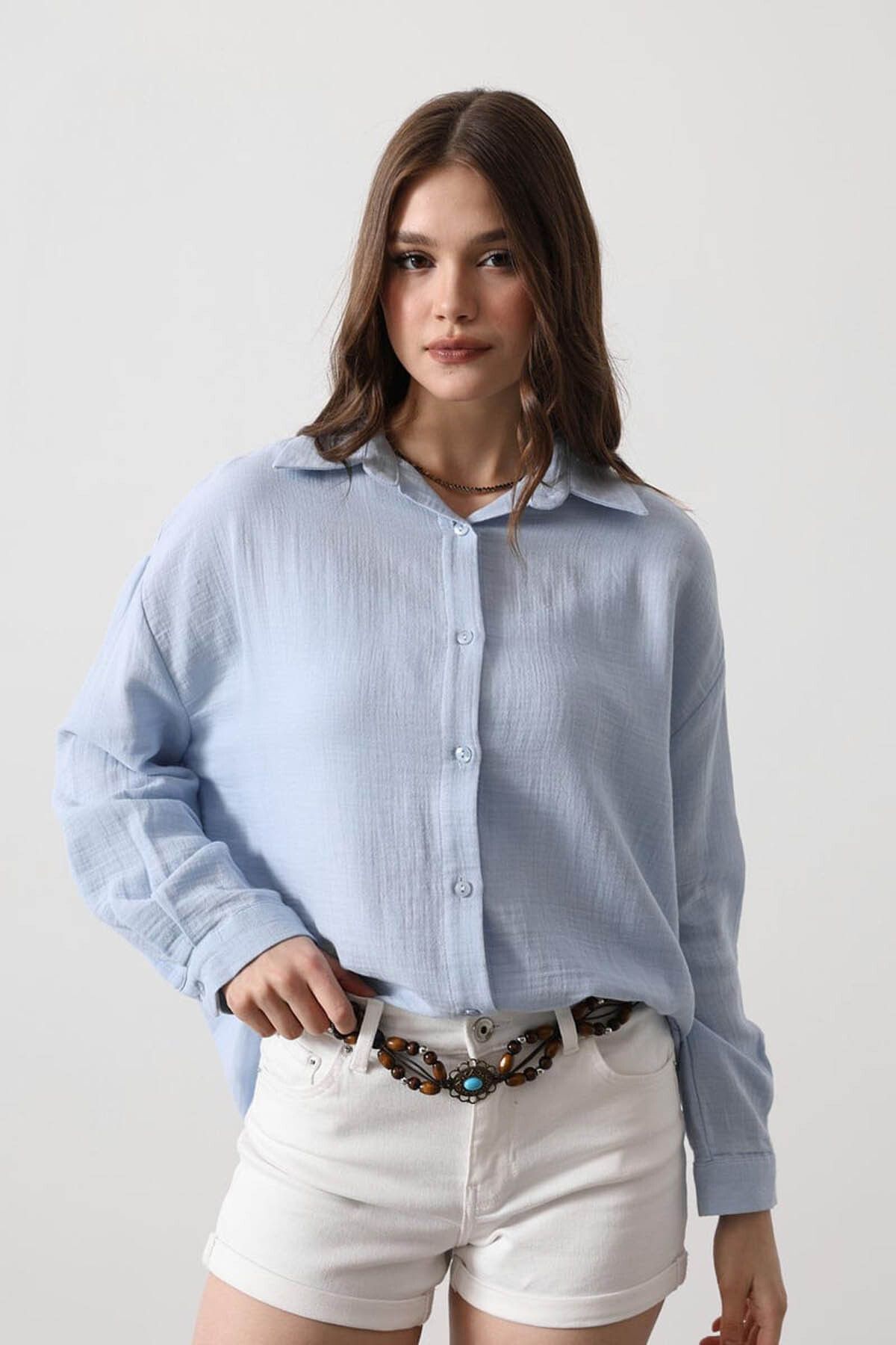 trender-Blue Women's Shirt 34363 4