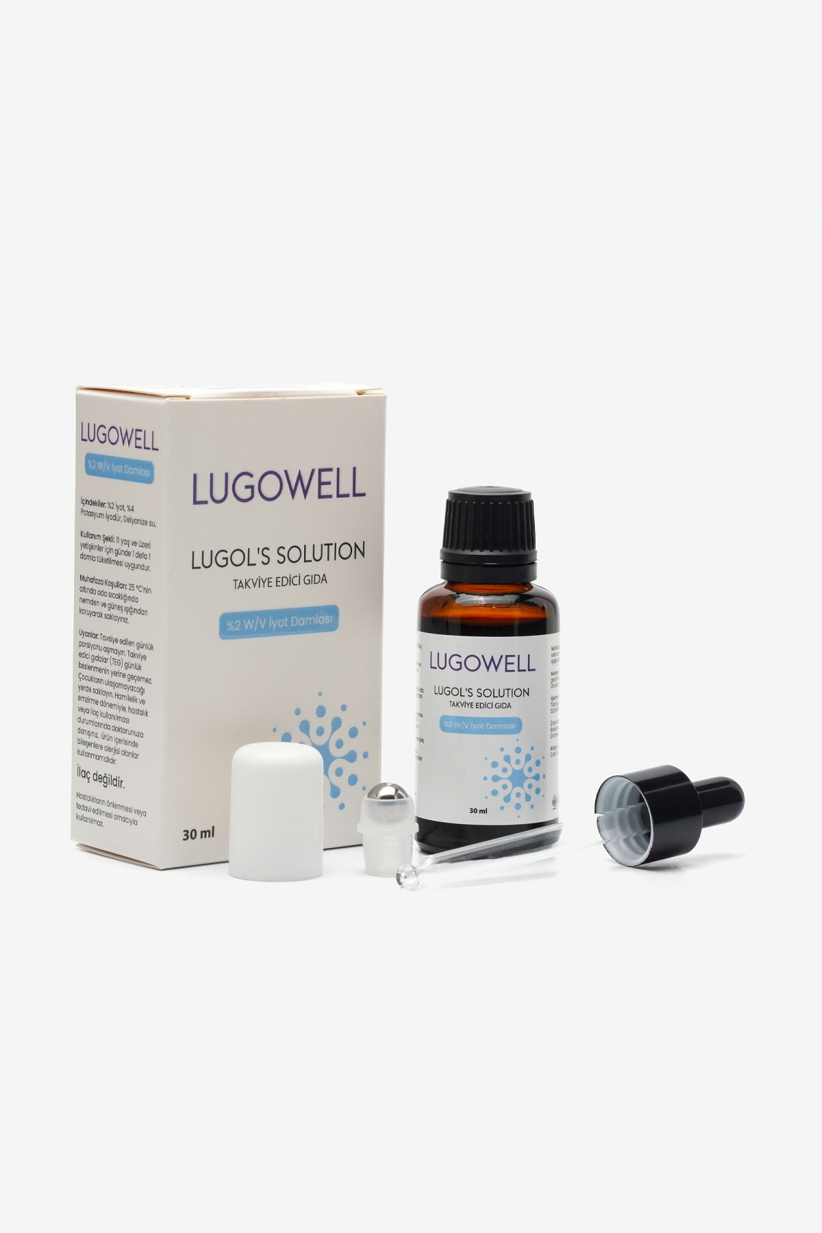 LUGOWELL % 2 İyot Solüsyon damla ve Roll-on Başlık ilaveli