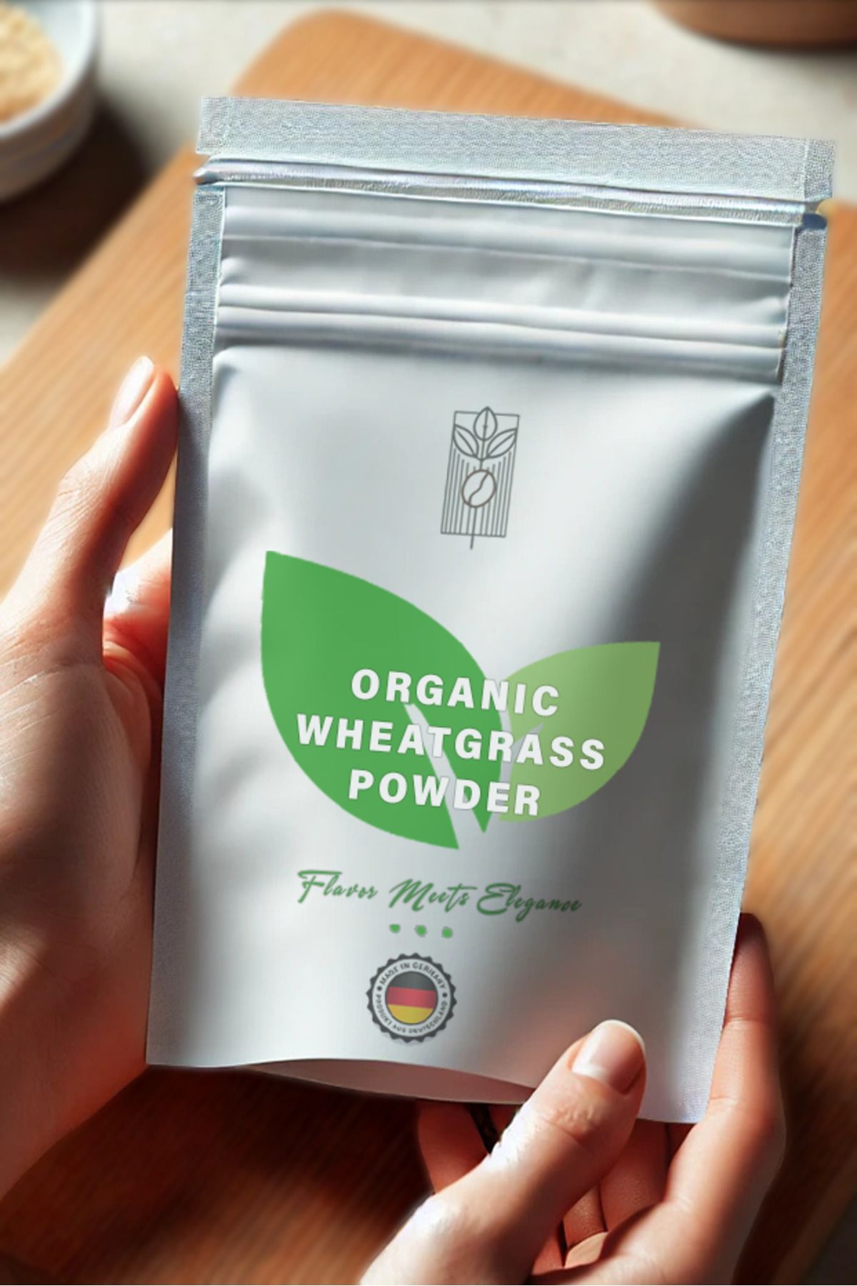 Organik Buğday Çimi Tozu 100g, Premium Wheat Grass Powder ( Glutensiz, Vegan, Katkısız )