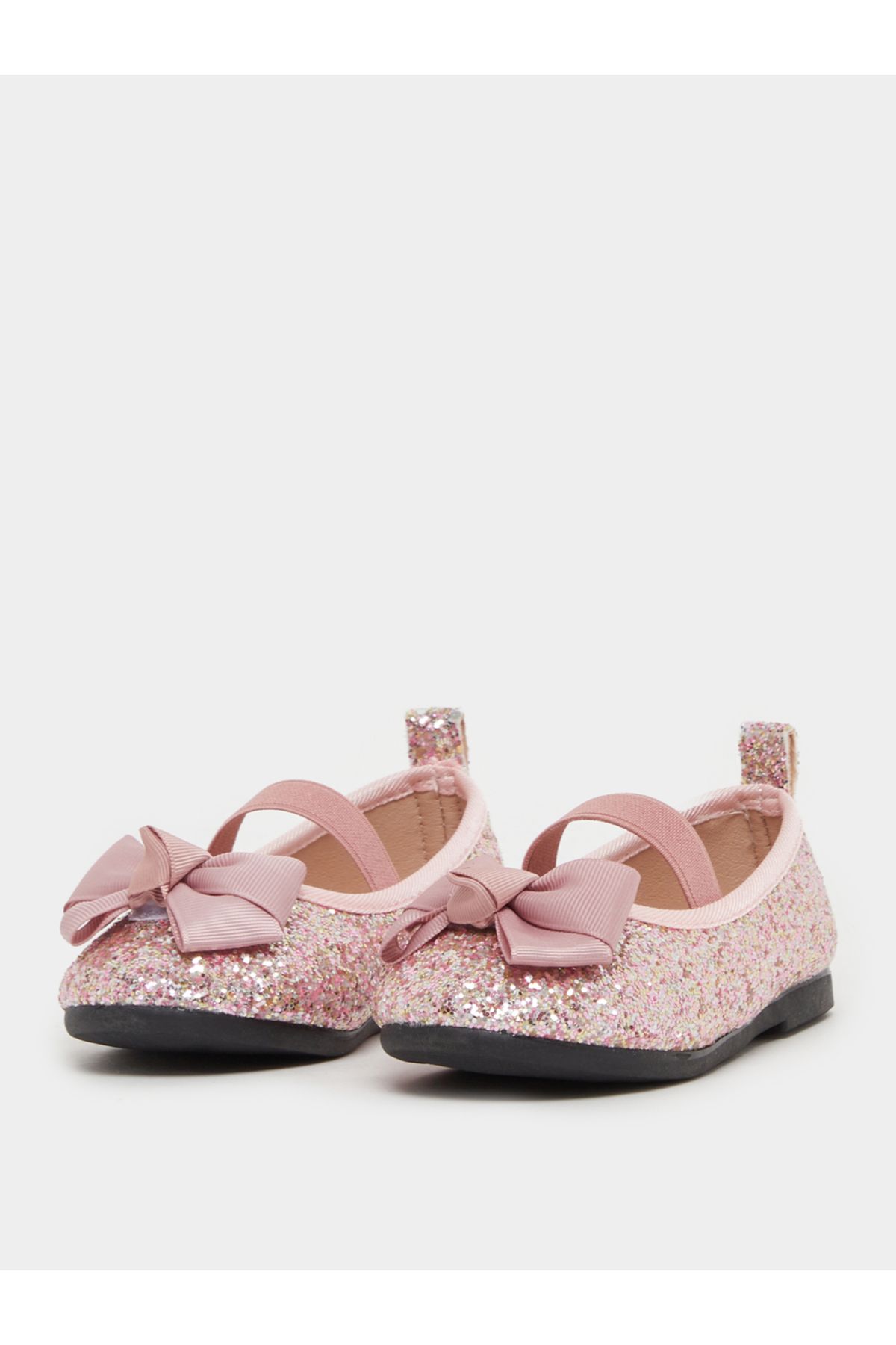 Styli-Glittered Slip On Ballerina with Bow Accent 2