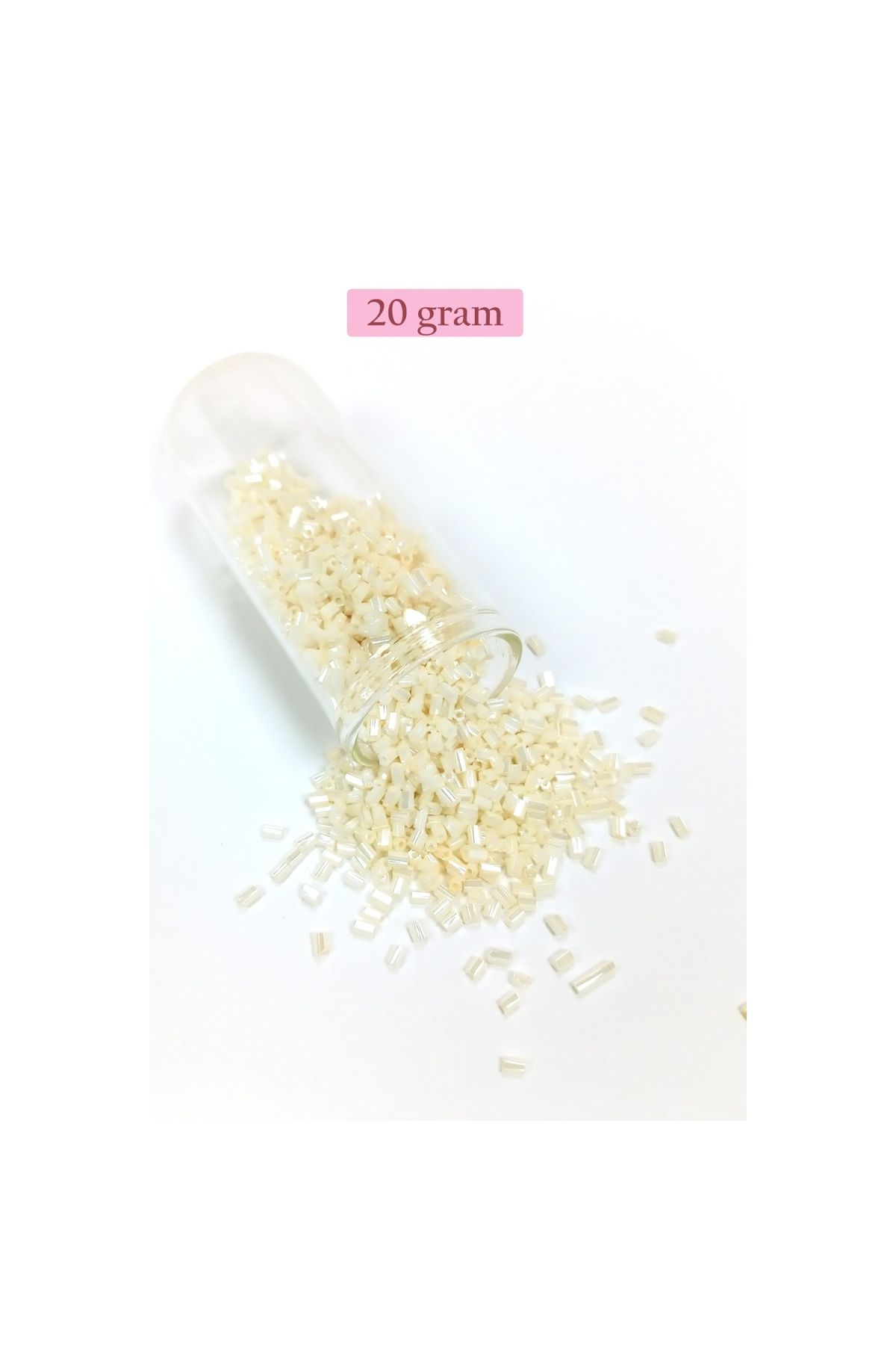 maarketim Kesme Cam Boncuk 2mm - 20 Gram - Krem