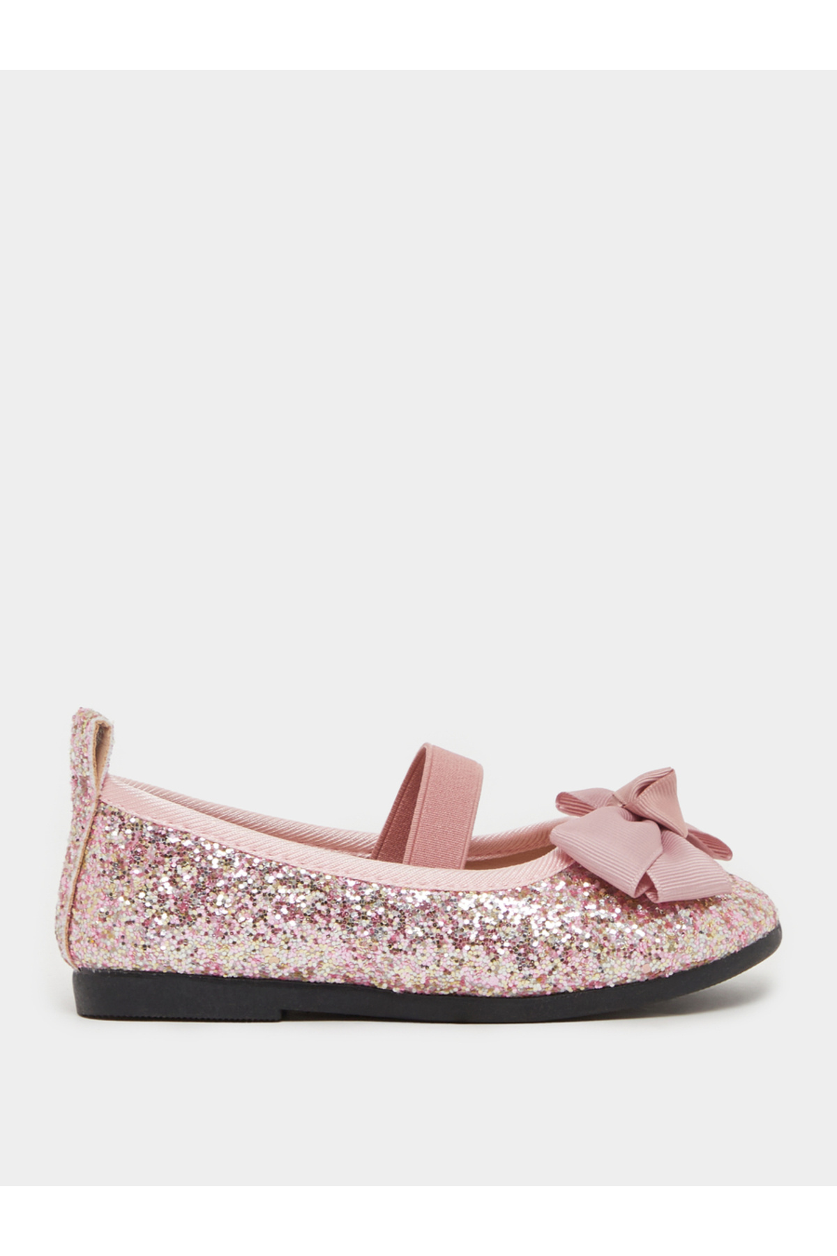 Styli-Glittered Slip On Ballerina with Bow Accent 1