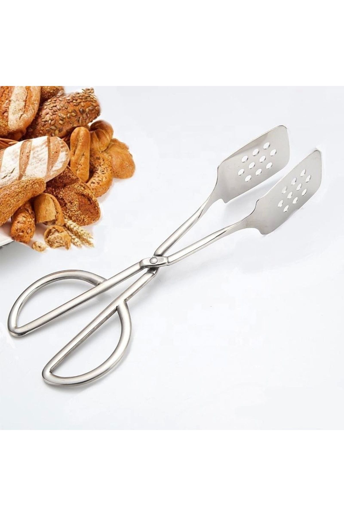 artizanmutfak Delikli Salata Servis Maşası | Makas Maşa Delikli 26 cm