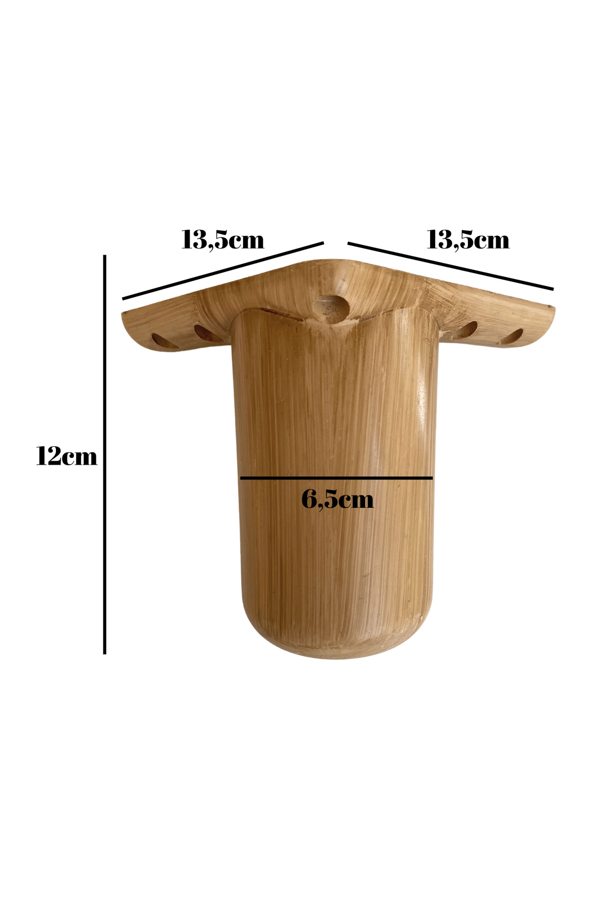 DSYapıAksesuar Bohem Yuvarlak 12CM Ahşap Desenli Plastik Ayak