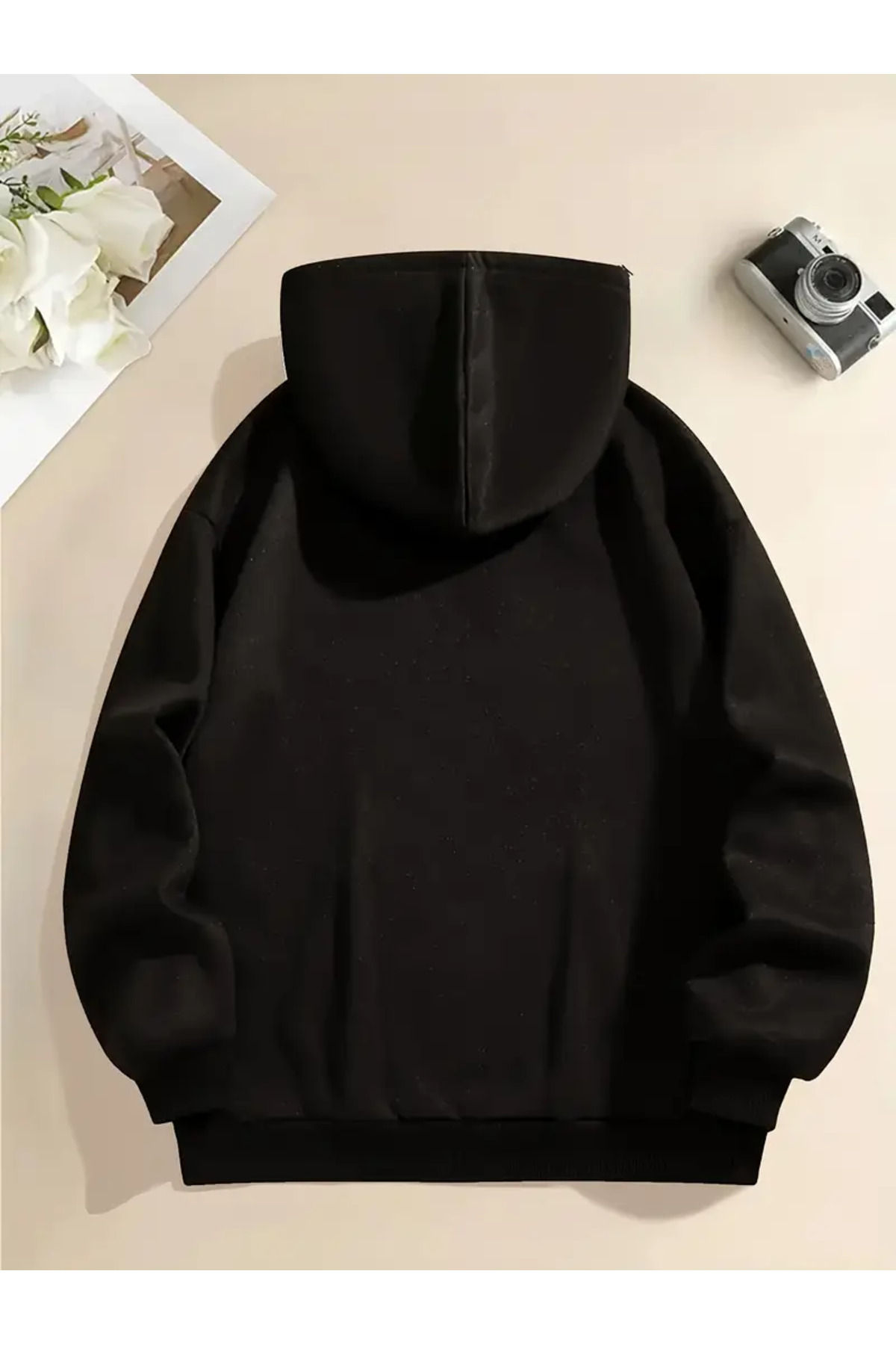 Pink Sky Kabanı ile Papyon Baskılı Unisex Oversize Sweatshirt görsel 3