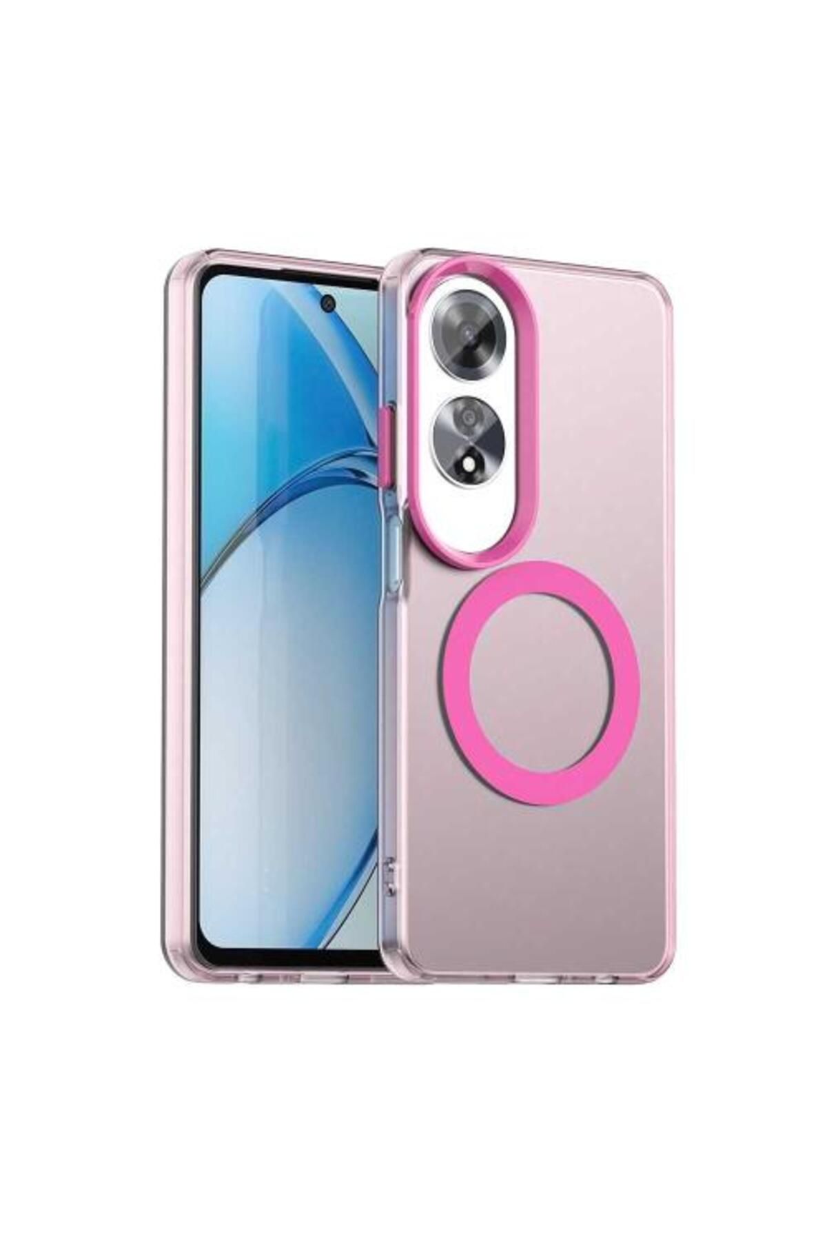 Deppo Trend Oppo A60 Uyumlu Kılıf Buzlu Mat Sararmayan Magsafe İçin Uygun Renkli Manyetik Sert Kapak