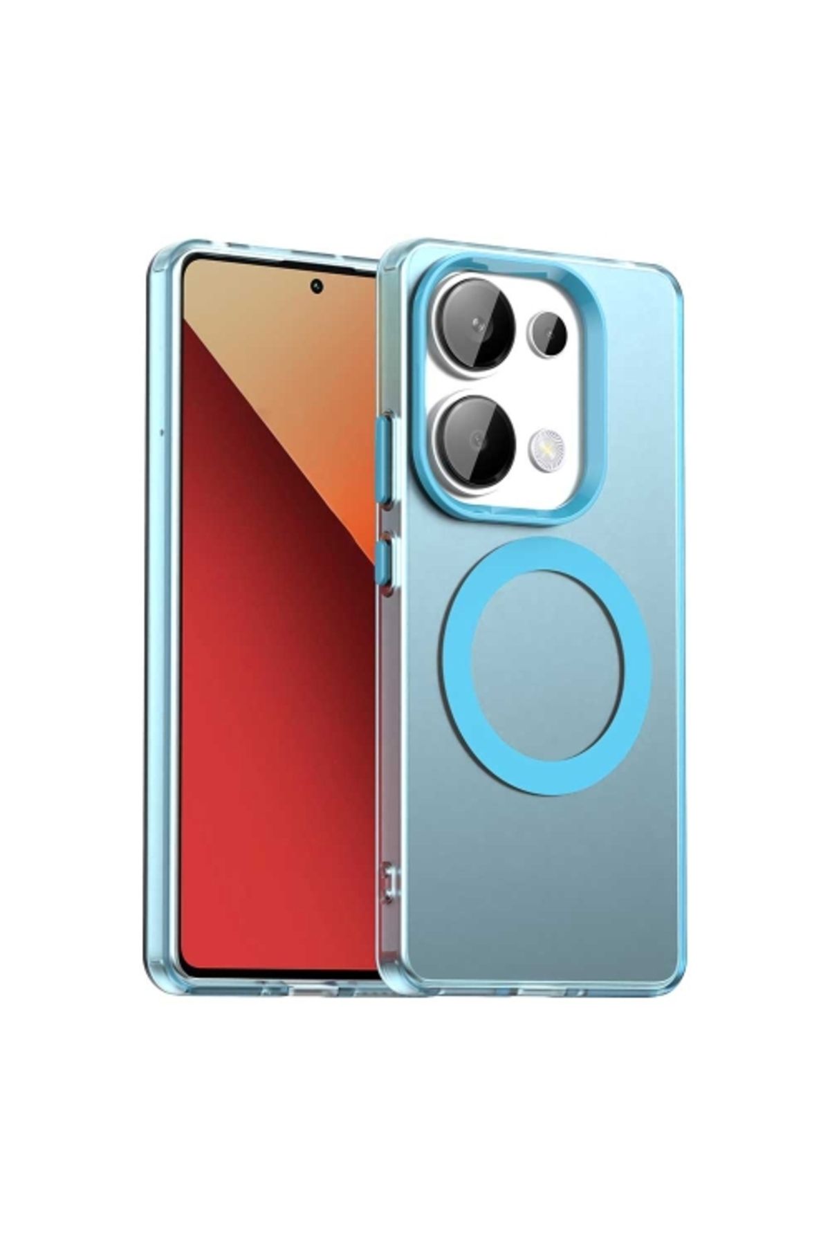 Deppo Trend Xiaomi Redmi Note 13 Pro 4G Uyumlu Kılıf Buzlu Mat Sararmayan Magsafe İçin Renkli Manyetk Sert Kapak