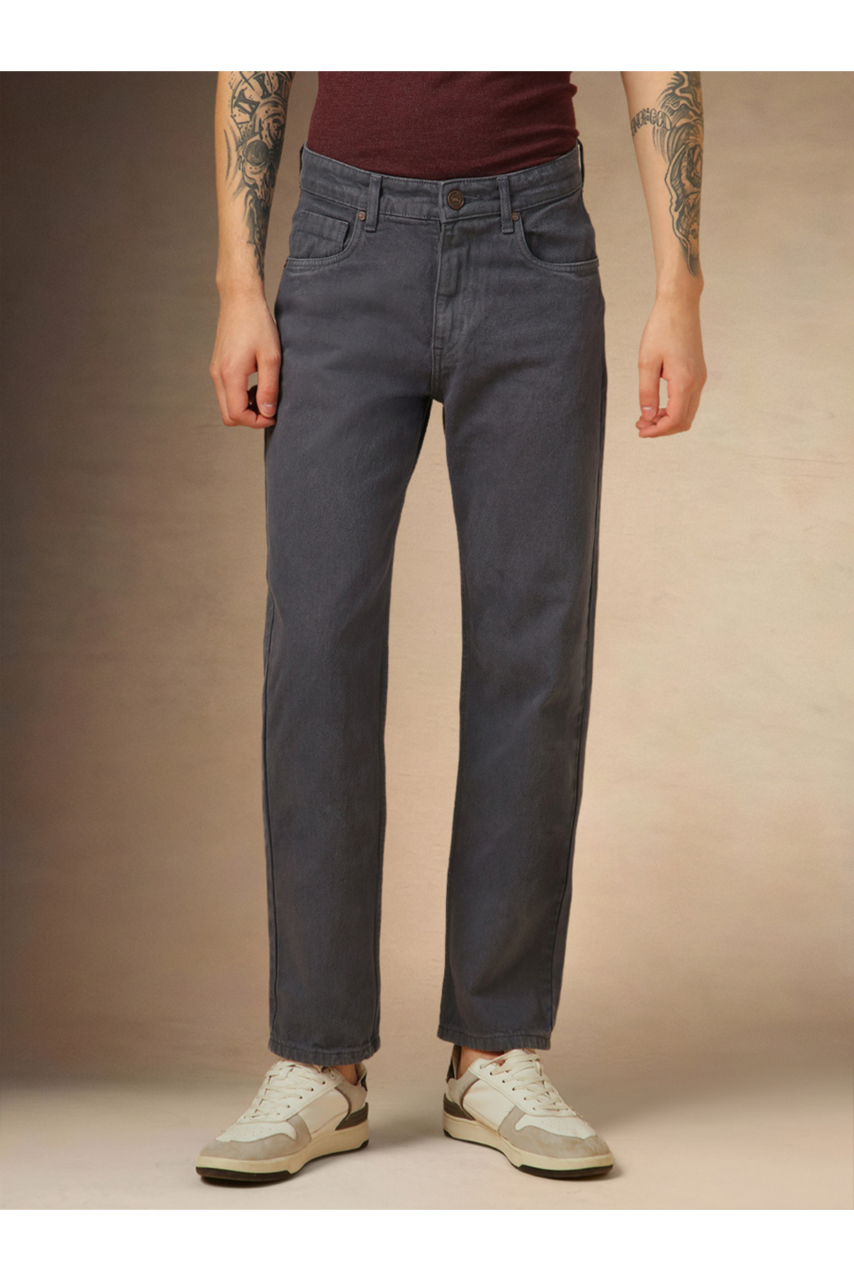 Dennis Lingo By Styli-Mid Rise Straight Fit Jeans 6