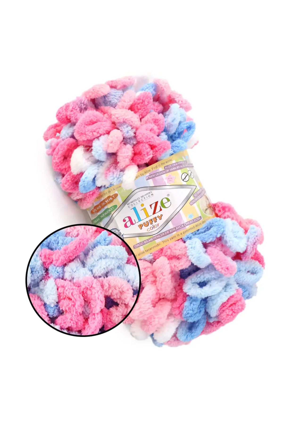 Alize 5 Bucăți De Ață De Tricotat Manual De Culoare Umflată - 6525 Model De Tricotat Cu Degete Pătură Papuci Cardigan Ață - One Size