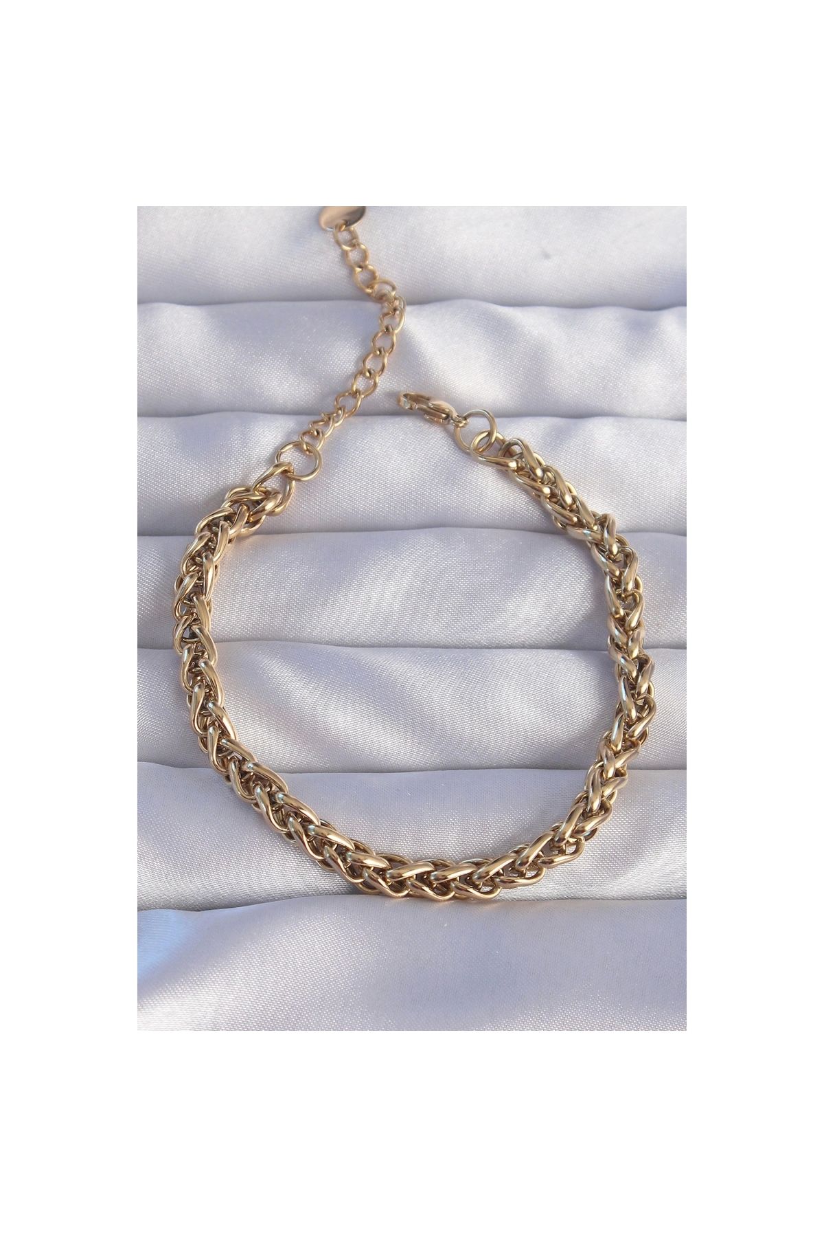 Narnuga 316L Çelik Gold Renk Burgu Zincir Bileklik - TJ-BB6207