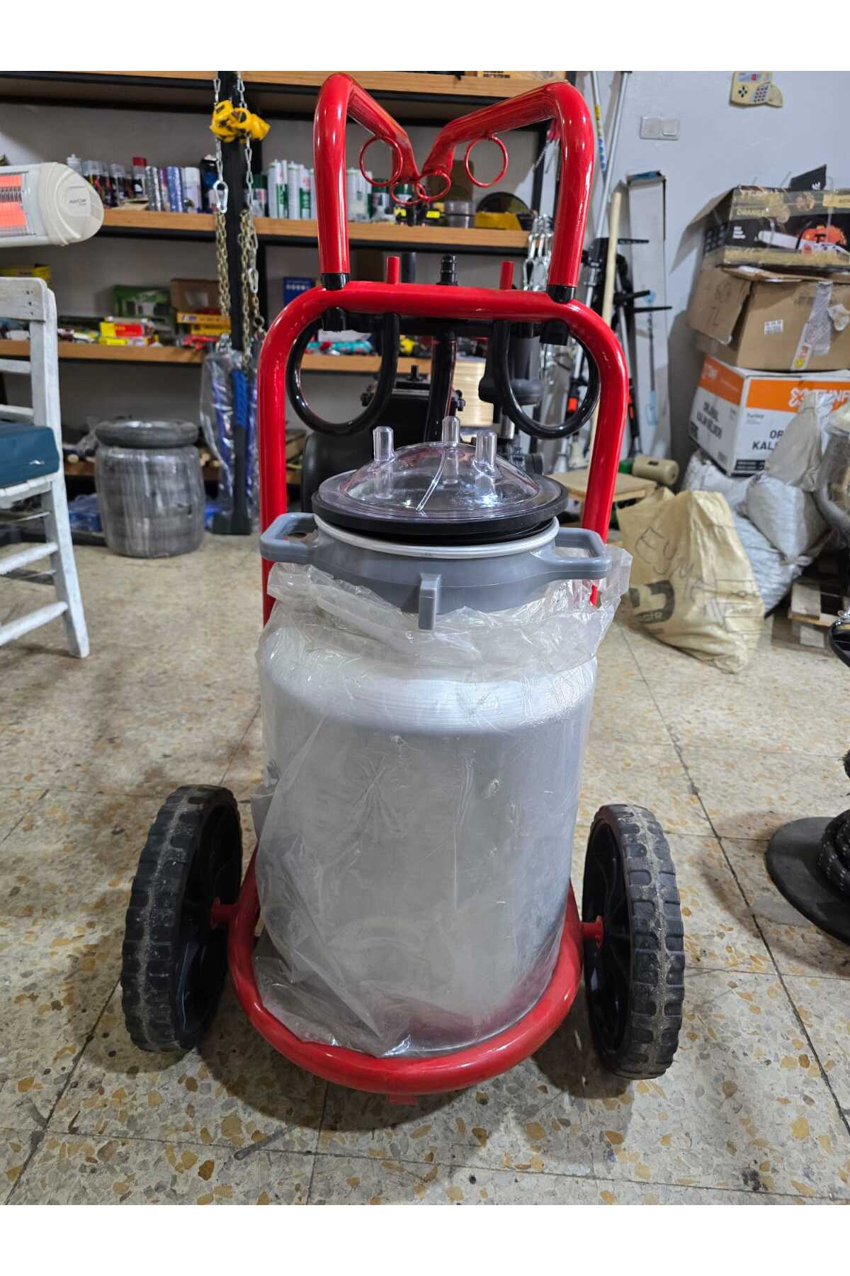 KUTLUK Kırmızı Çift Sağım Tek Güğüm Süt Sağım Makinesi 40 Litre (Yağsız) fotoğrafı 3 (önizleme)