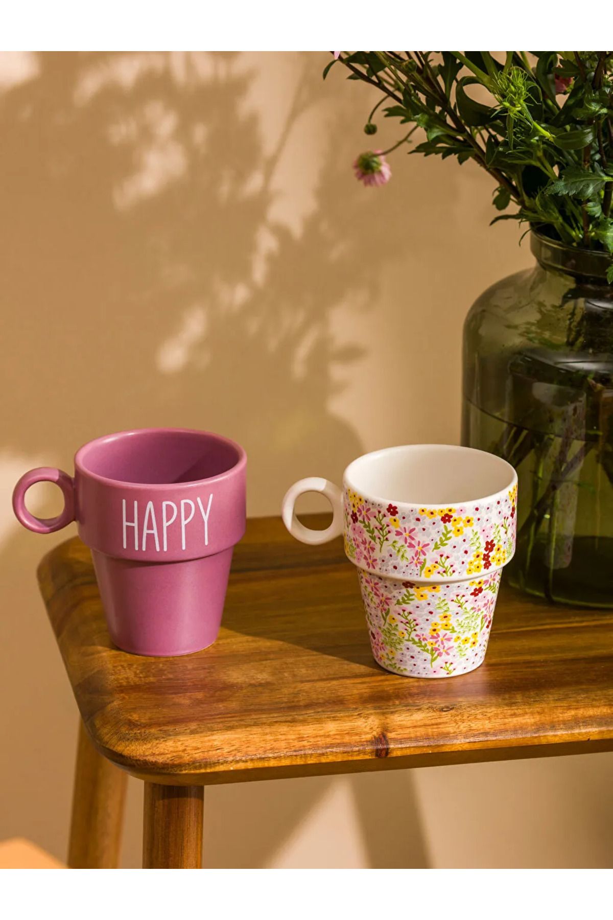 LC Waikiki-Mixed Printed Ceramic Mug Set of 2 235 ml 3