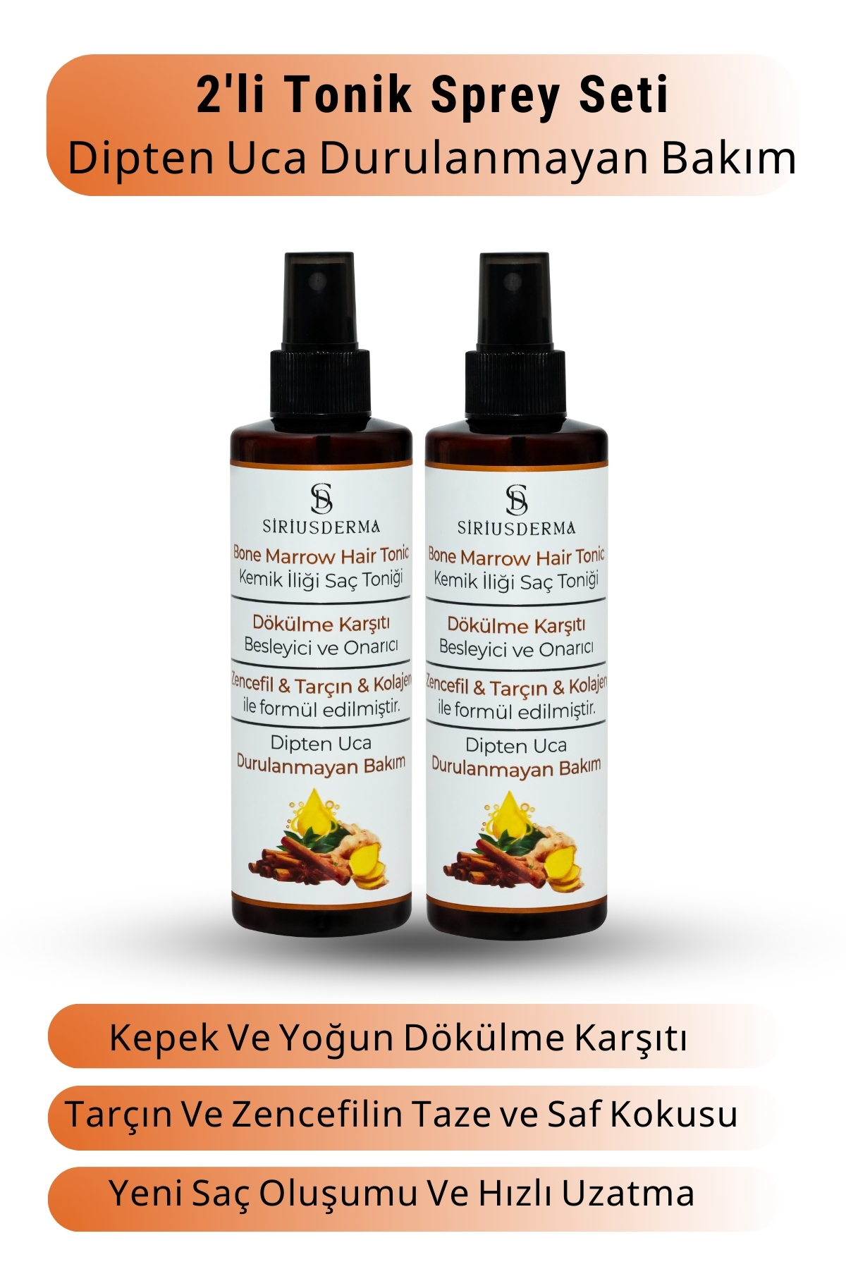 2’li Tonik Seti | Yoğun Dökülme Karşıtı | Dipten Uca Güçlendirme | Hızlı Uzatma Etkili (2x250 ml) — SD-0103