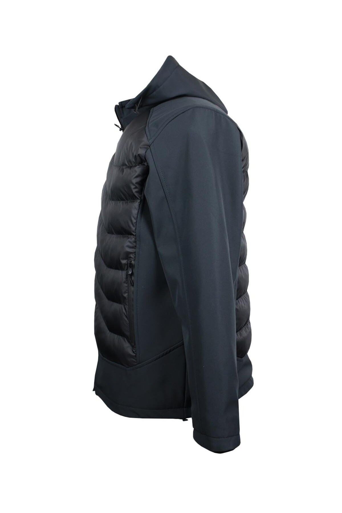 tambattal Büyük Beden Dolgulu Softshell Mont Füme görsel 2