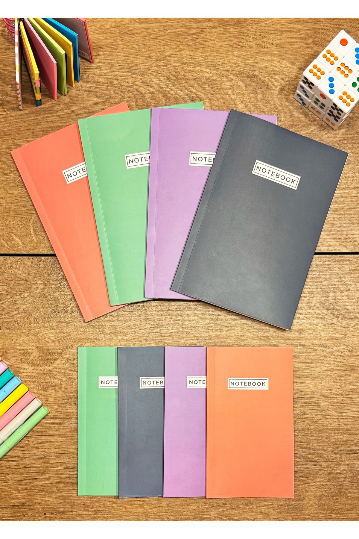 Fly Notes-64 Pages 8-Piece Unlined School Notebook - 13X20 cm 10X15 cm Unlined Series 4