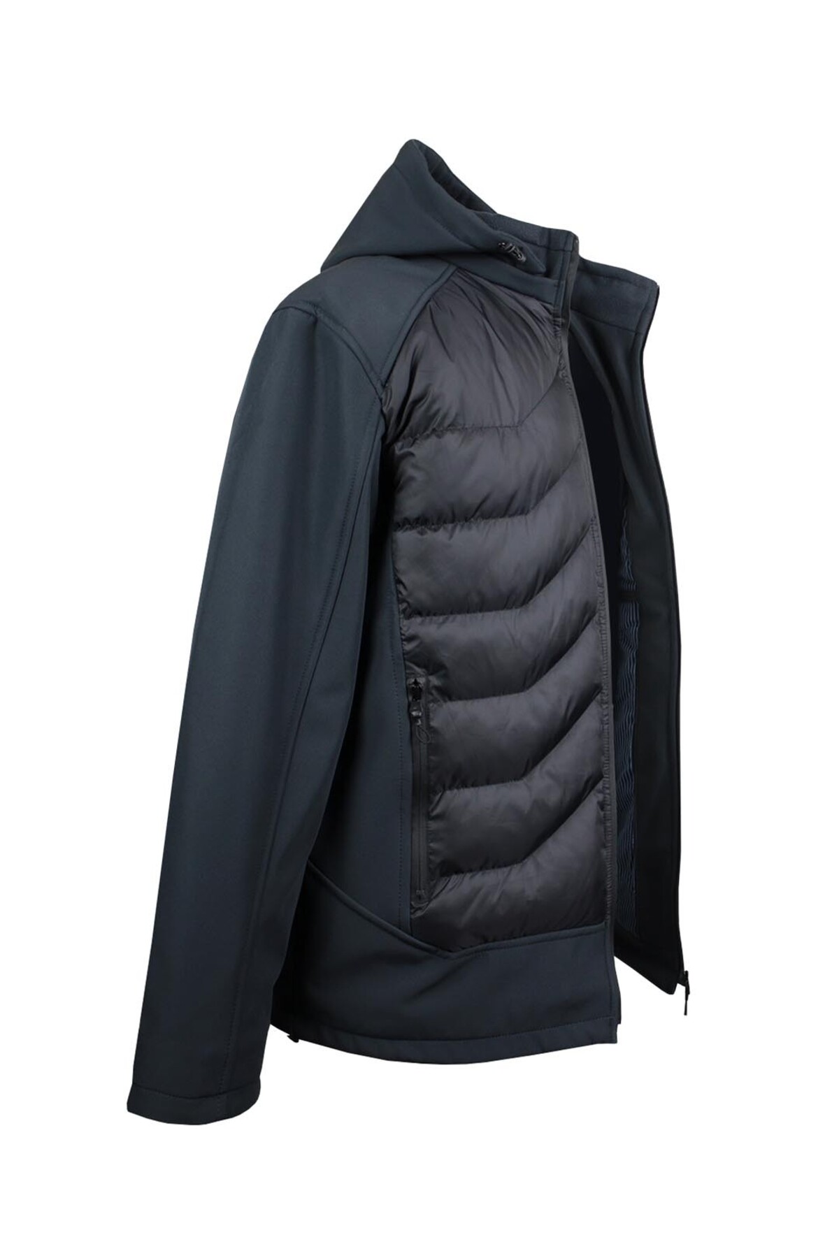 tambattal Büyük Beden Dolgulu Softshell Mont Füme görsel 4