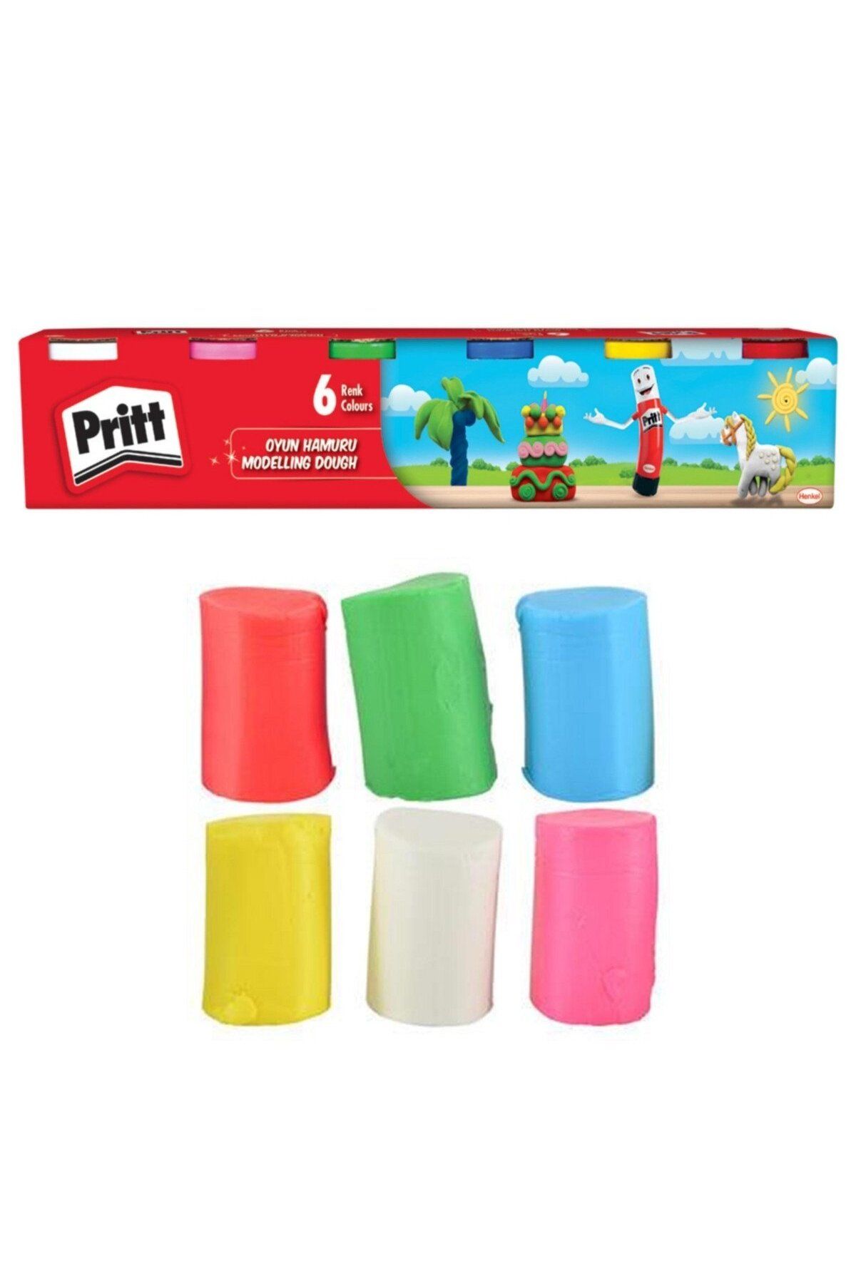 hobi24 Pritt Oyun Hamuru 6 Renk 100Gr