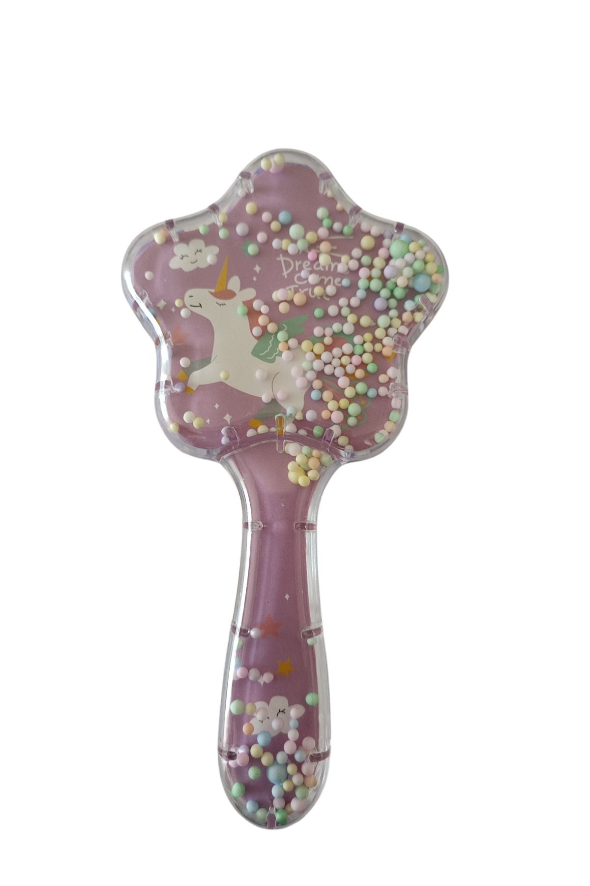 Mia Giyim-Cute Unicorn Themed Sequin Hair Brush Comb 1