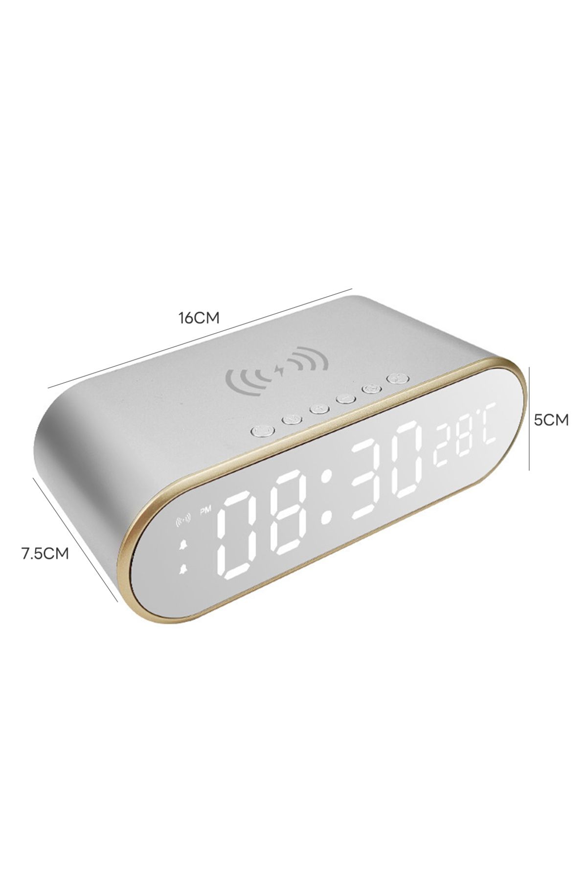 sharpdo-Multifunctional 3 in 1 Smart Desktop Alarm Clock with Wireless Charging Function for Mobile Phone 6