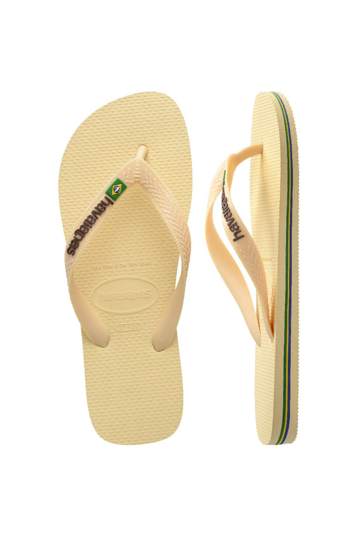 Havaianas-Slapi pentru femei cu logo-ul Braziliei Buttercream 6