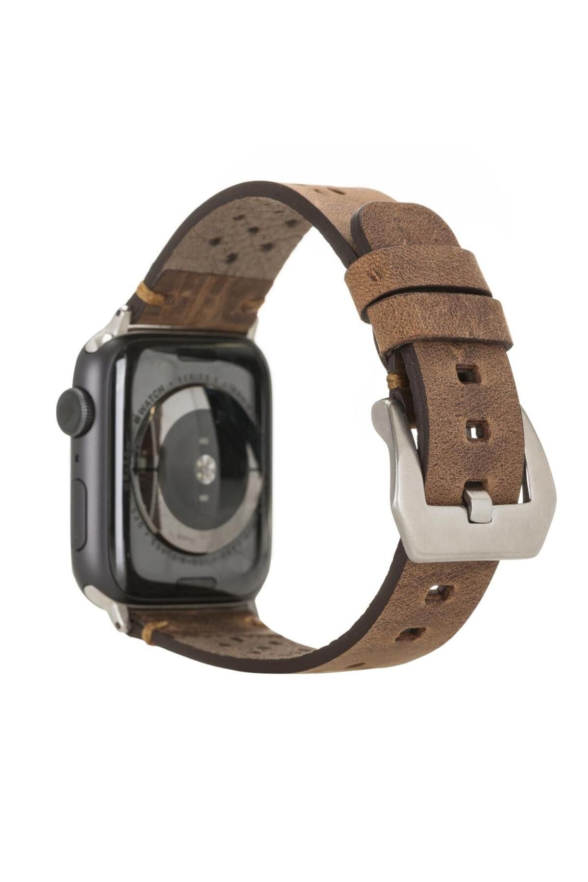 ساعت هوشمند VIGO SPORT BUCKLE APPLE مچی چرمی KORDON 42 44MM G2 قهوه bouletta