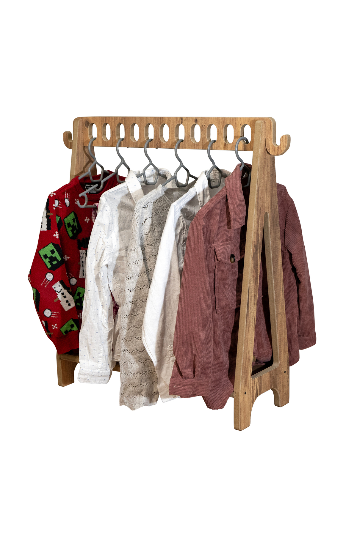 LİVİNGSTORE Industrial Living Çocuk dolabı - Elbise askılığı - Bebek odası - 11 askılık - MDF - Ceviz fotoğrafı 5 (önizleme)