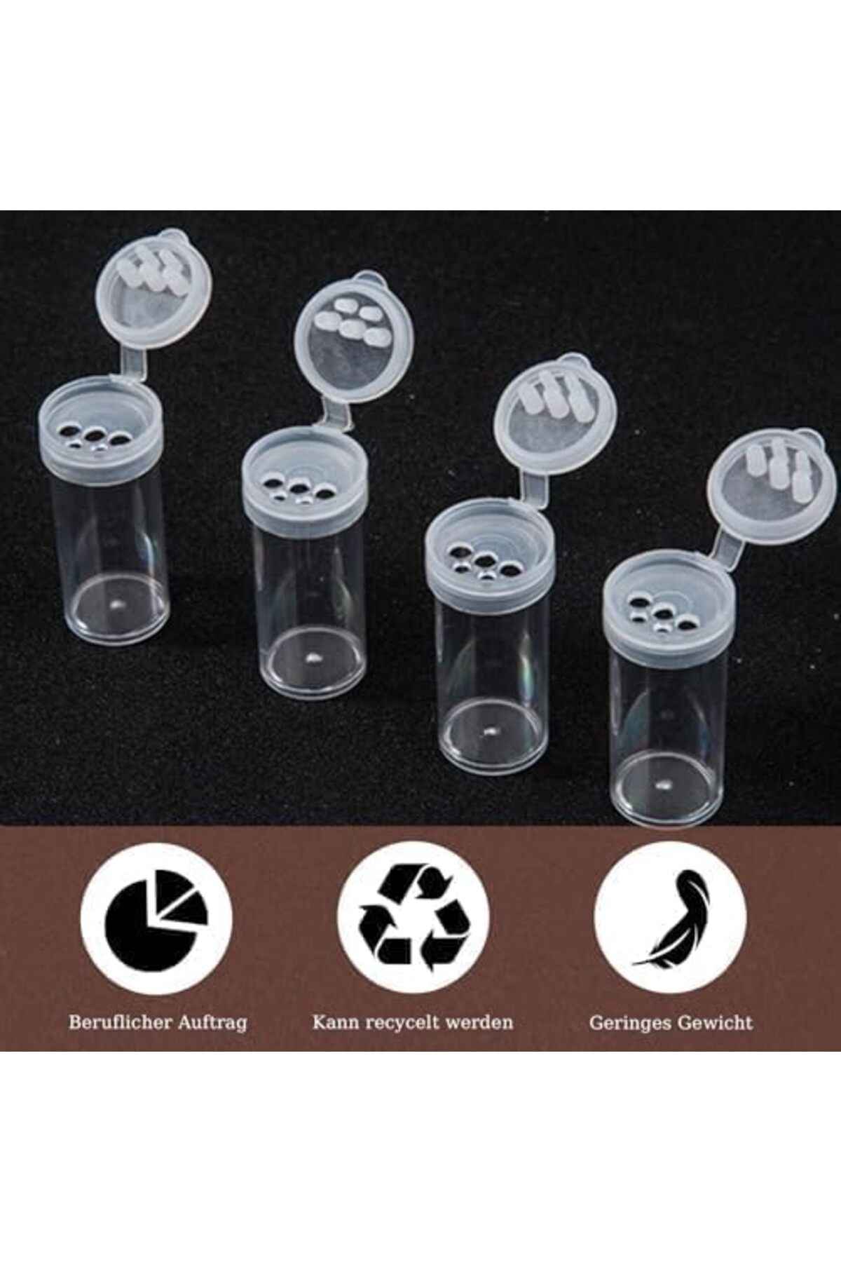 COOYA-Mini Salt and Pepper Shakers Set, 6-Pack, Small Portable Spice Bottles with Lids for On-the-Go 3