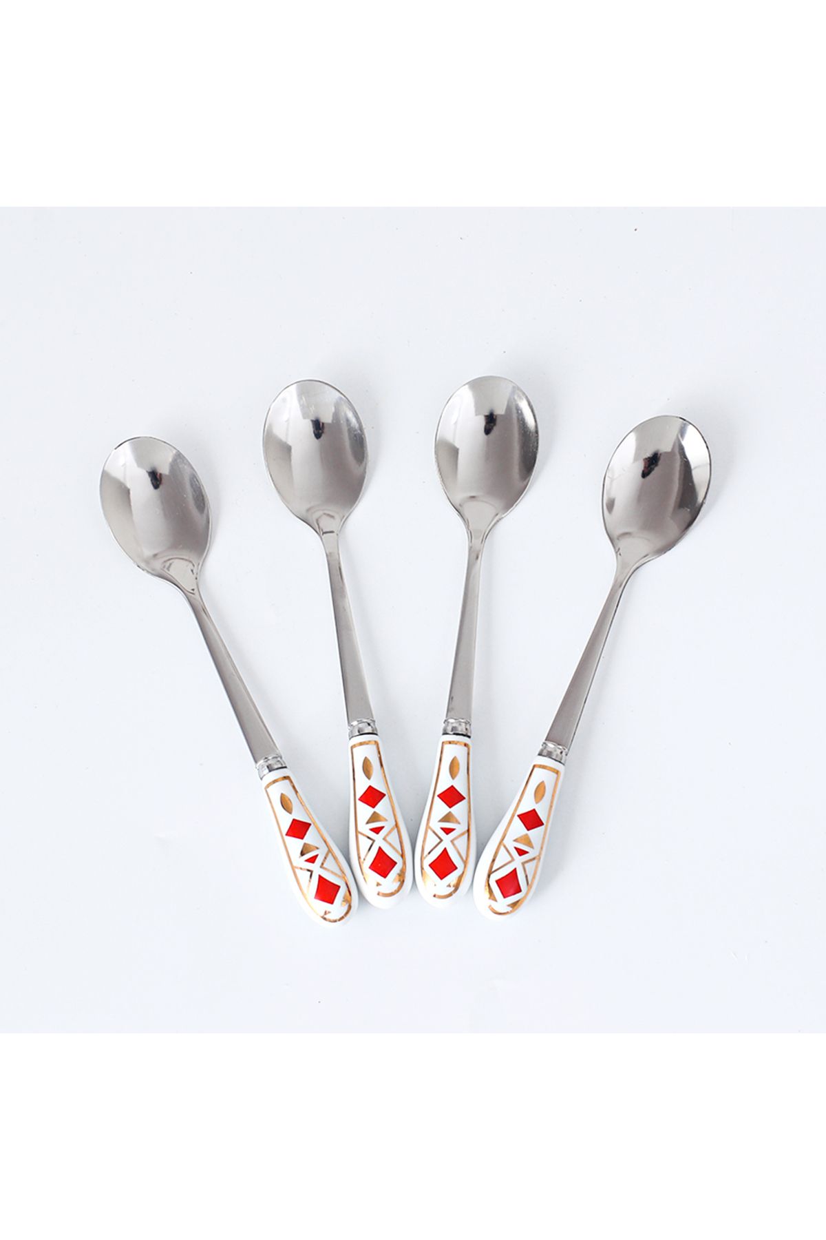 sharpdo-European Stainless Steel Coffee Spoon Tea Spoon With Ceramic Handle 1