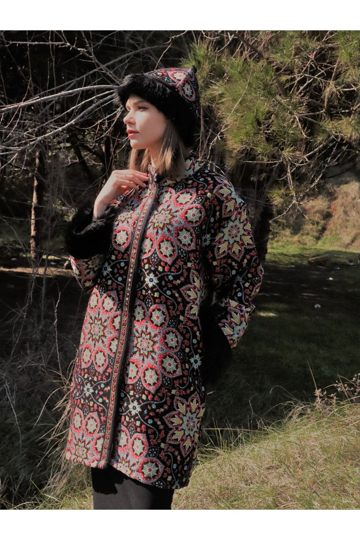 Su Koleksiyon  Rumi Palto - Tasarım Palto - Görsel 8