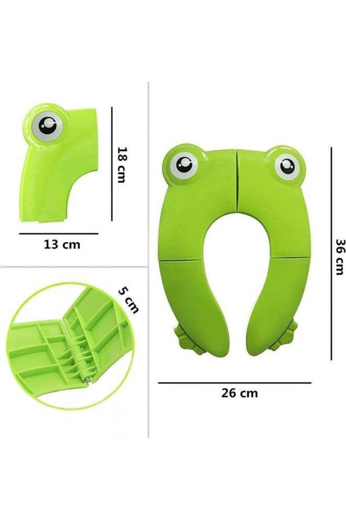 Yelajoy-Kids Toilet Seat Cover,Portable Large Non Slip Silicone Pads Foldable,for Toddlers Kids,Green 4