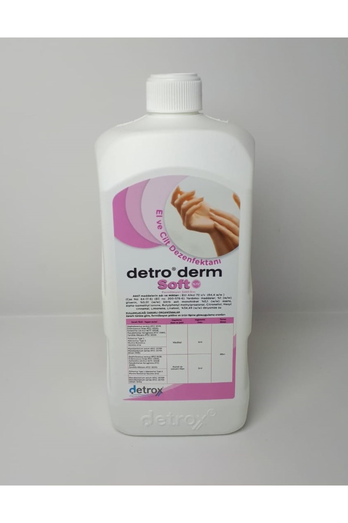 Detrox DETRODERM SOFT Etil Alkol El Dezenfektanı 1 LT