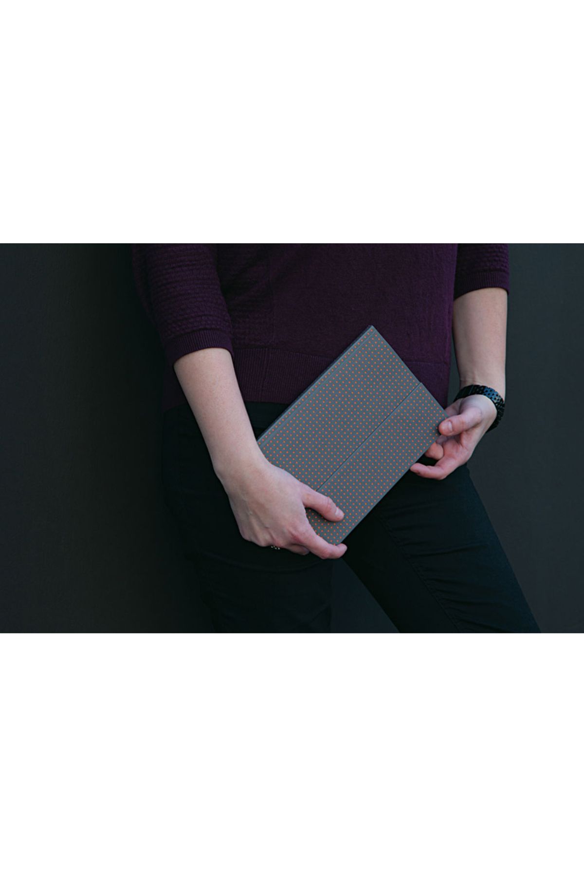 Paper-Oh-Circulo Grey on Orange A6 Unlined Wrap Closure 128 Pages 100gsm Notebook (Pack of 2) 5