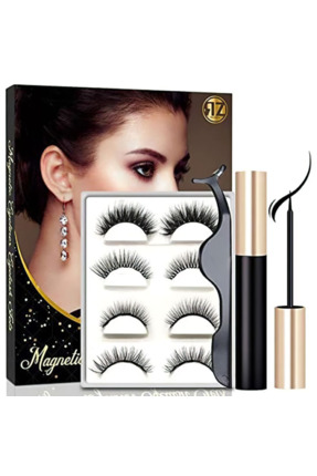 Reazeal Manyetik Kirpikler Ve Manyetik Eyeliner Seti, Doğal Takma Kirpik,uzun...