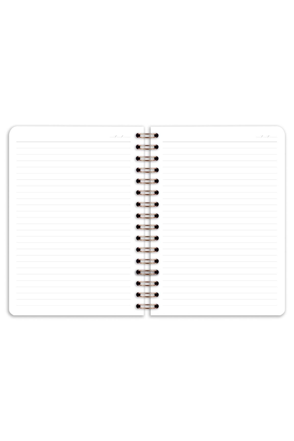 Matt Notebook-A5 15x21 سم - دفتر ملاحظات غير مؤرخ مع خطوط مرنة حلزونية XOXO 8