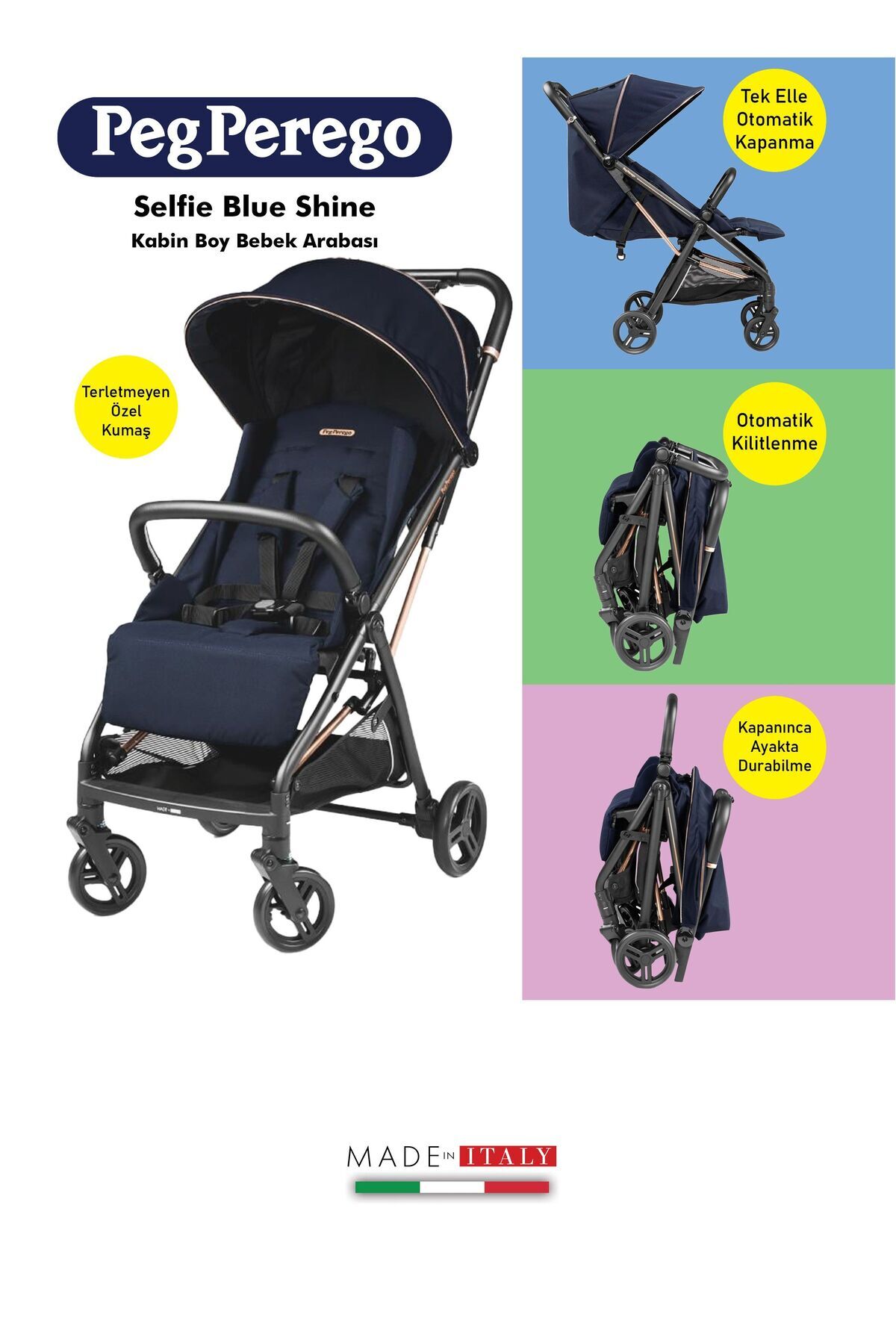 Peg Perego Selfıe Blue Shıne Bebek Arabası