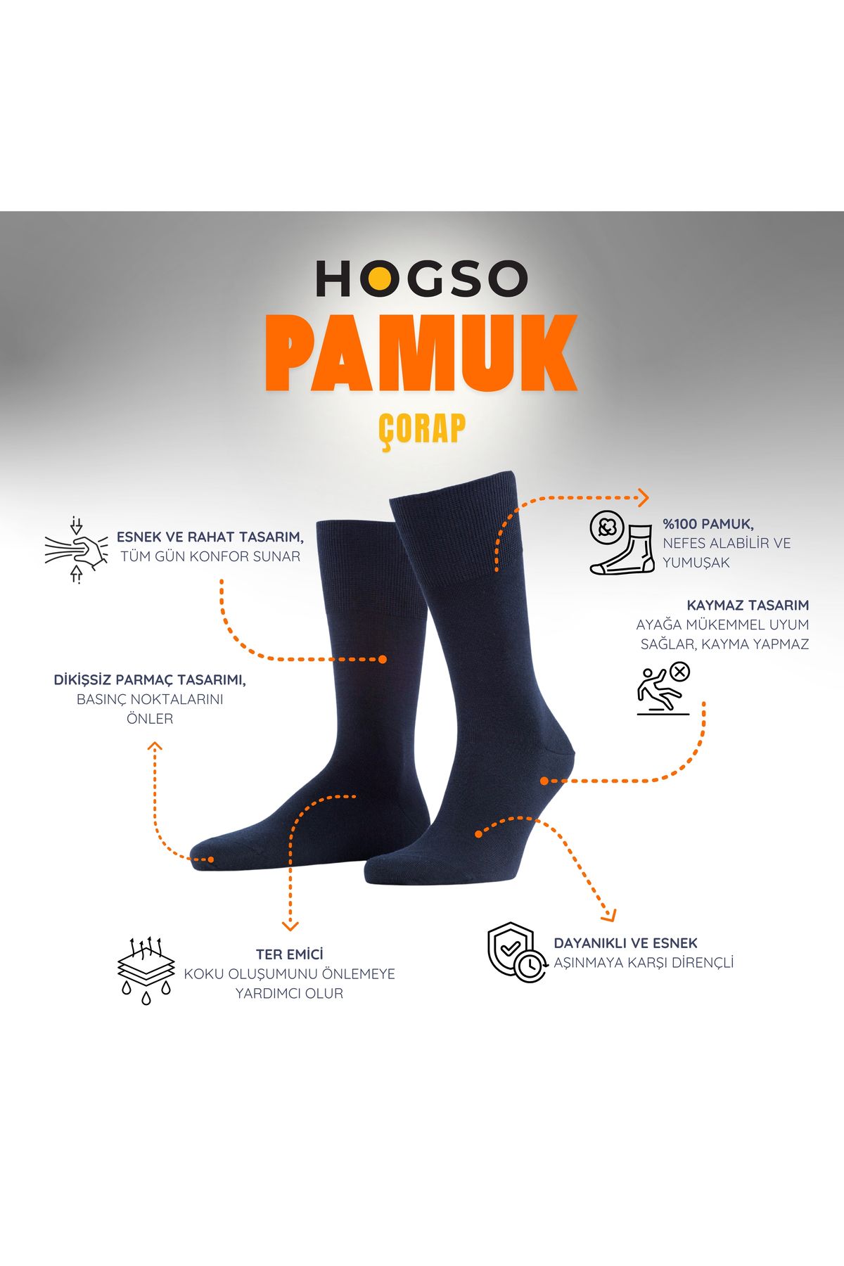 hogso-3-Pack Plain Men's Socks 2