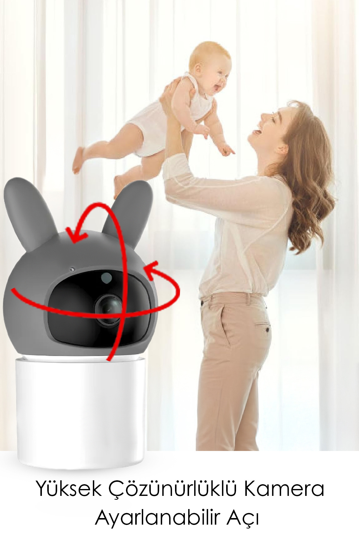 Meleni Baby Gece Görüşlü Bebek Kamerası - LCD Ekranlı Hoparlörlü Oda Sıcaklığı Takibi Bebek İzleme Monitörü fotoğrafı 5 (önizleme)