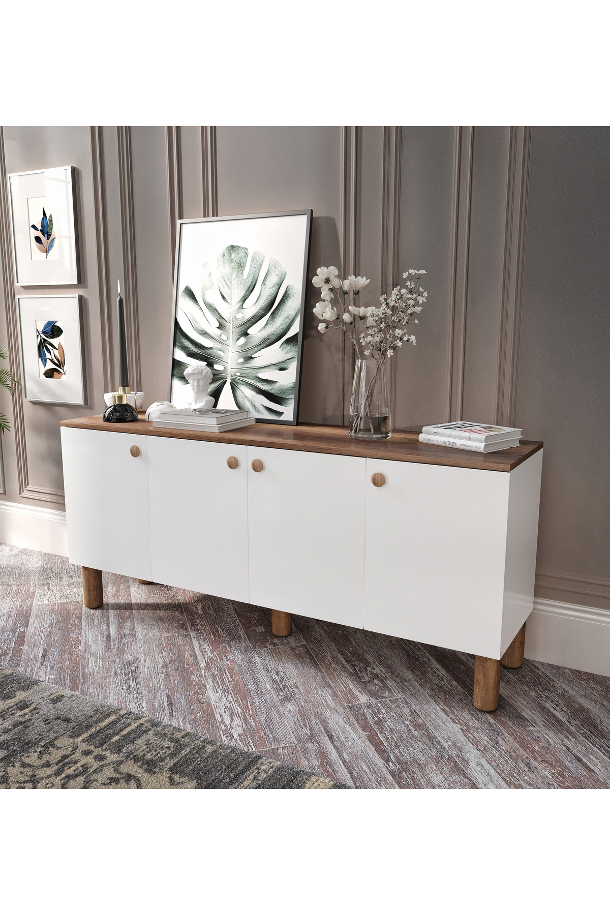 WENCE Işık Çok Amaçlı Bohem Konsol, Bohem Salon Mobilyası - Tamamı 1. Kalite Mdf