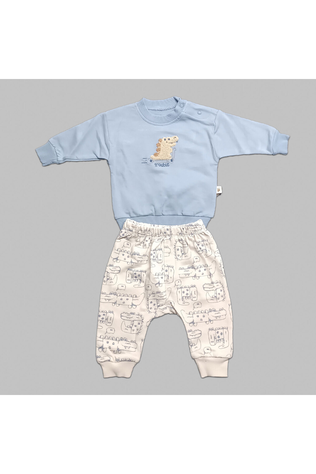 Dinozor Baskılı 2'Li Takım ( 6-18 Ay)
