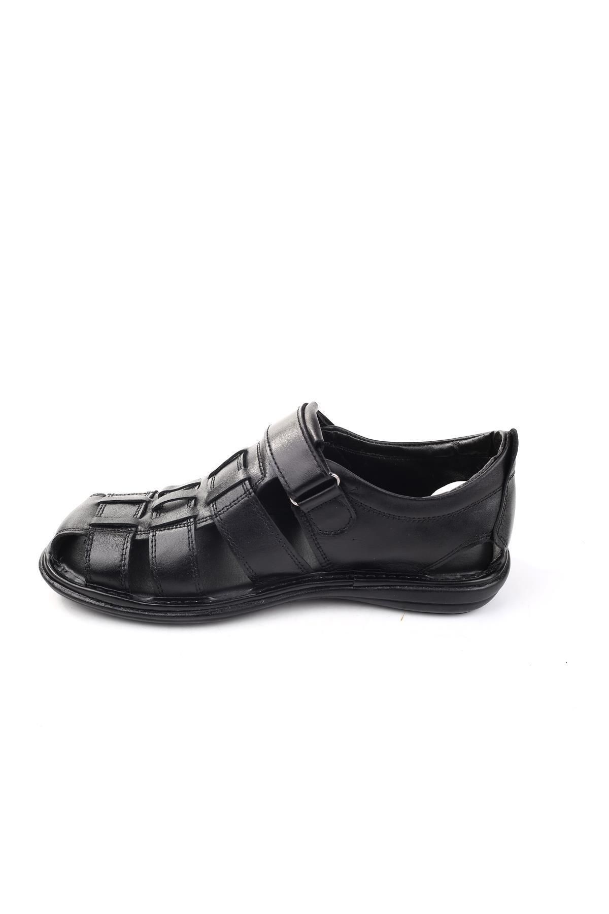 Castle Black-8520 Men's Leather Comfort Sandals 3